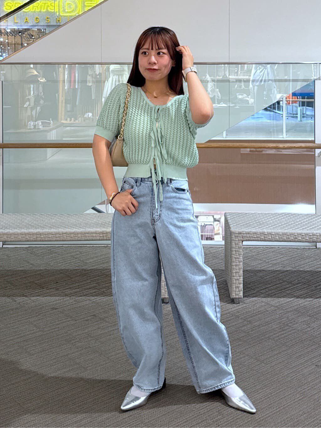  「ウェーブ柄2wayニットカーディガン」|ニット・セーター|