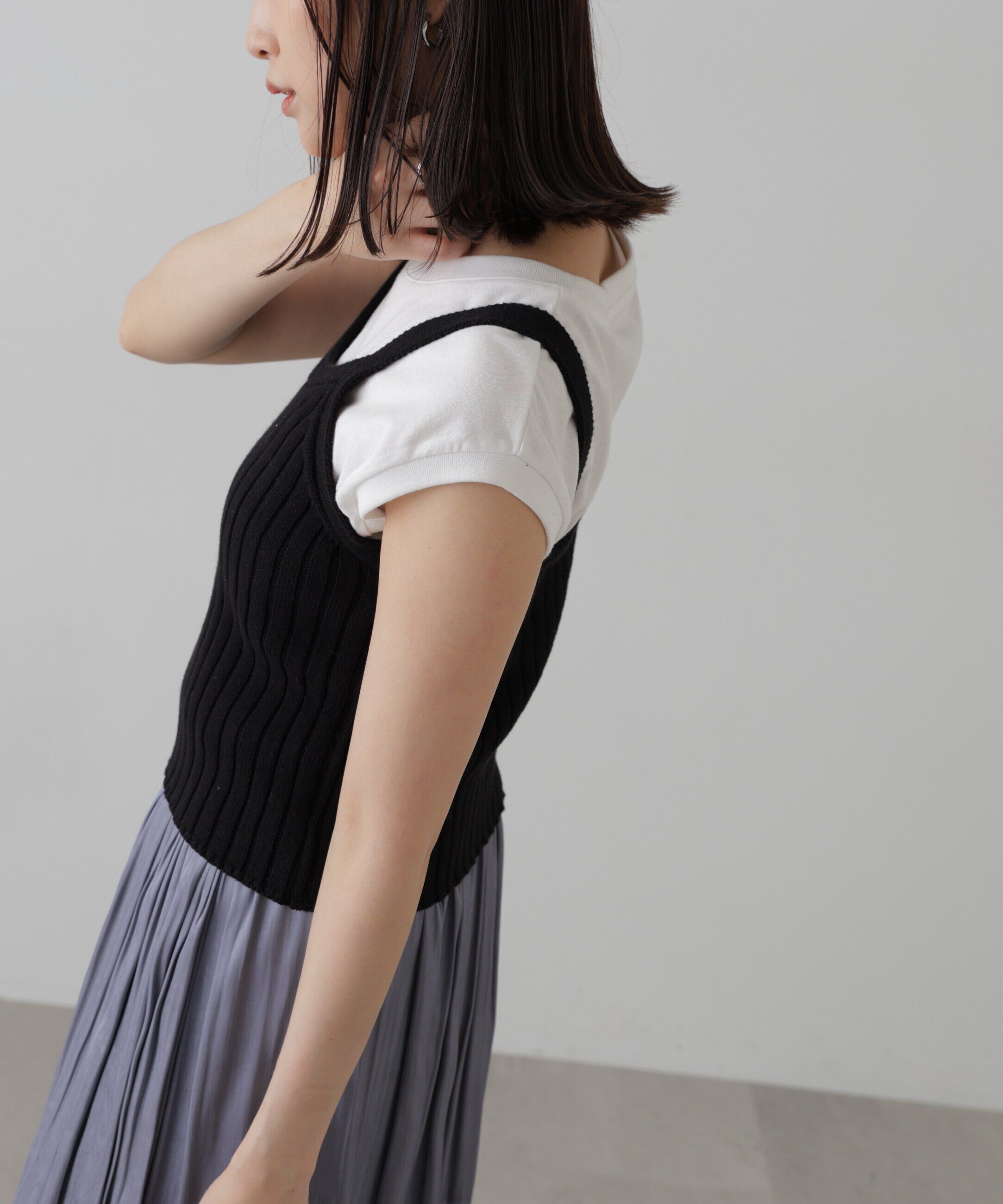  「リブニットタンクトップ」|ニット・セーター|