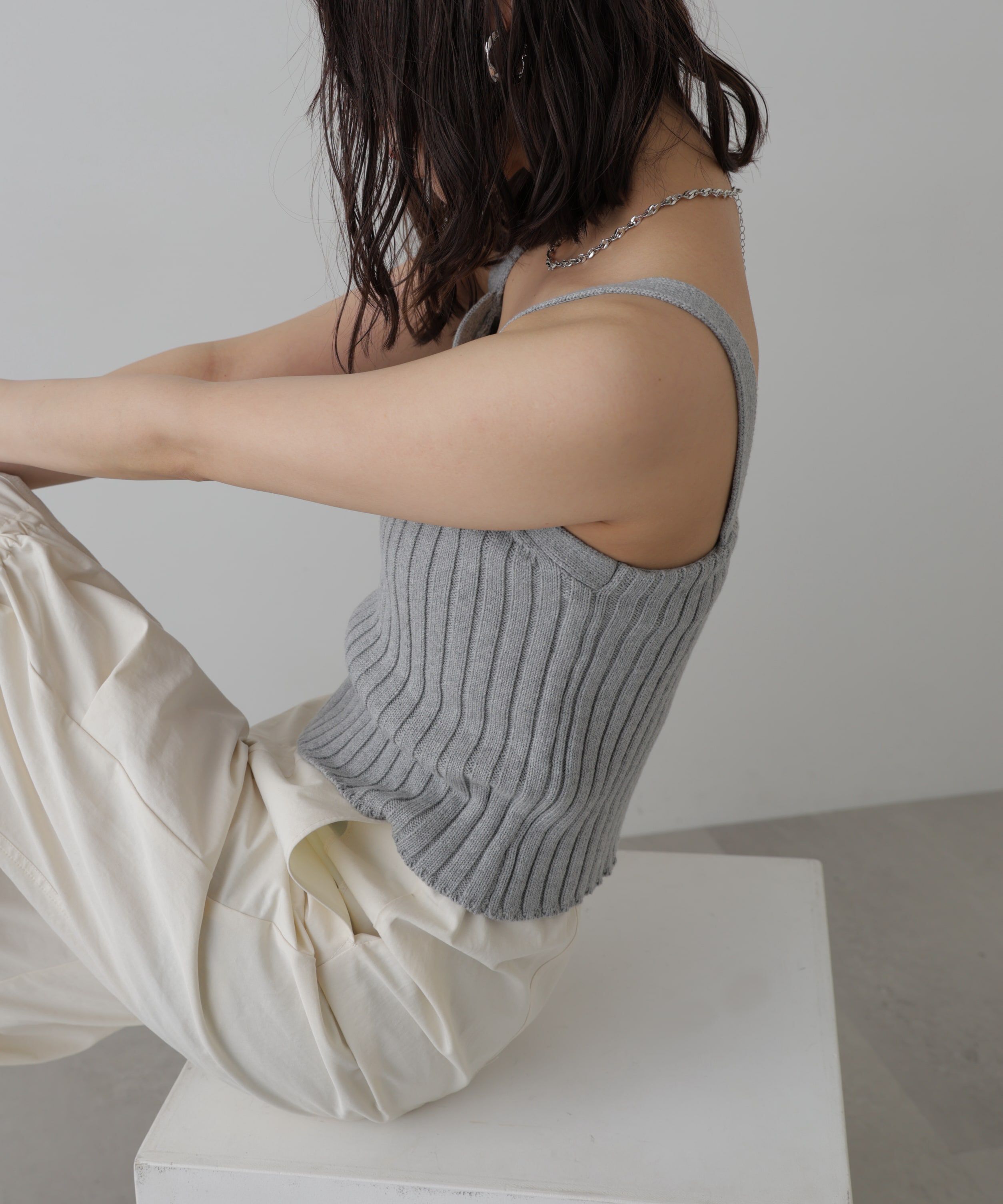  「リブニットタンクトップ」|ニット・セーター|