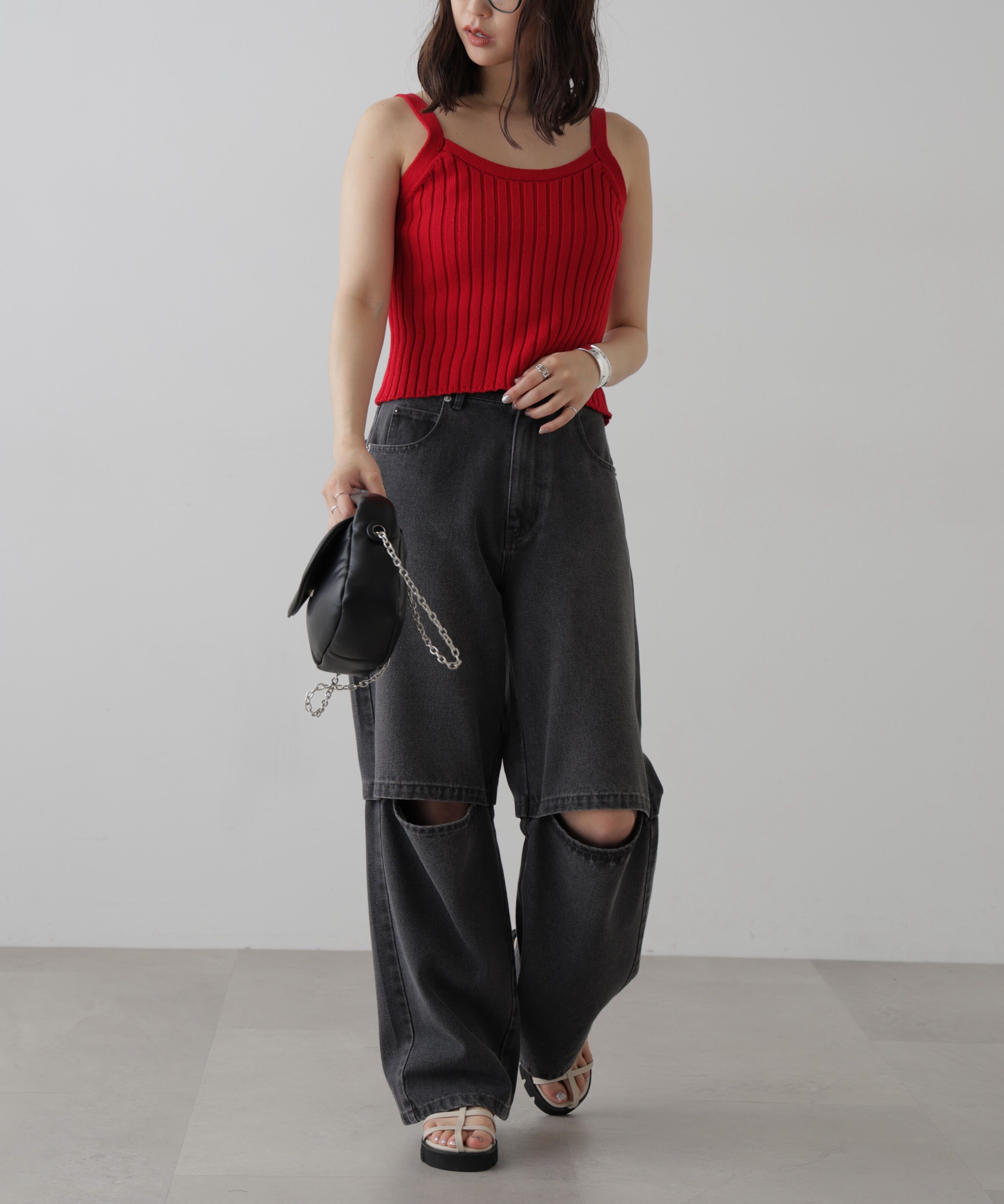  「リブニットタンクトップ」|ニット・セーター|