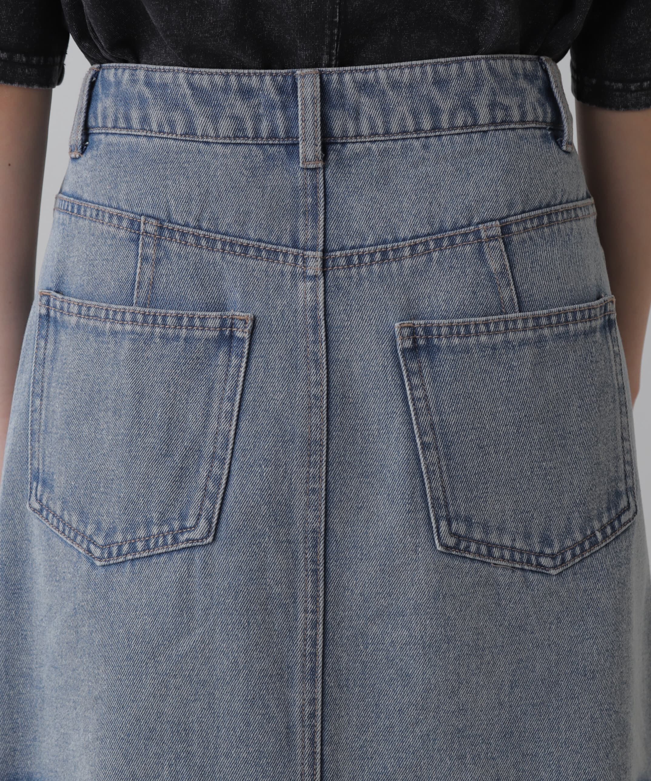  「［レイヤード可］デニムラップミニスカート」|スカート|