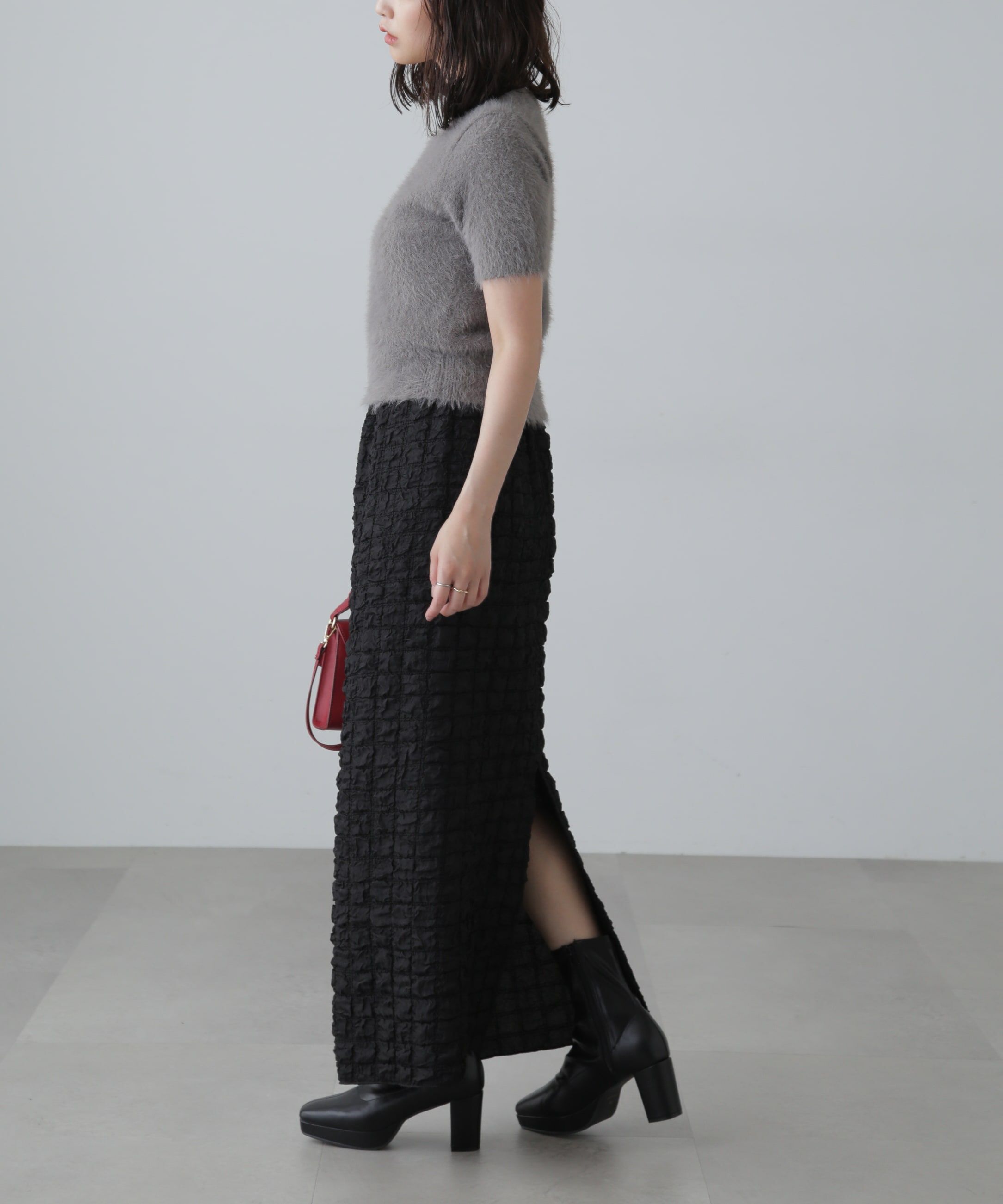  「ぽこぽこナロースカート」|スカート|