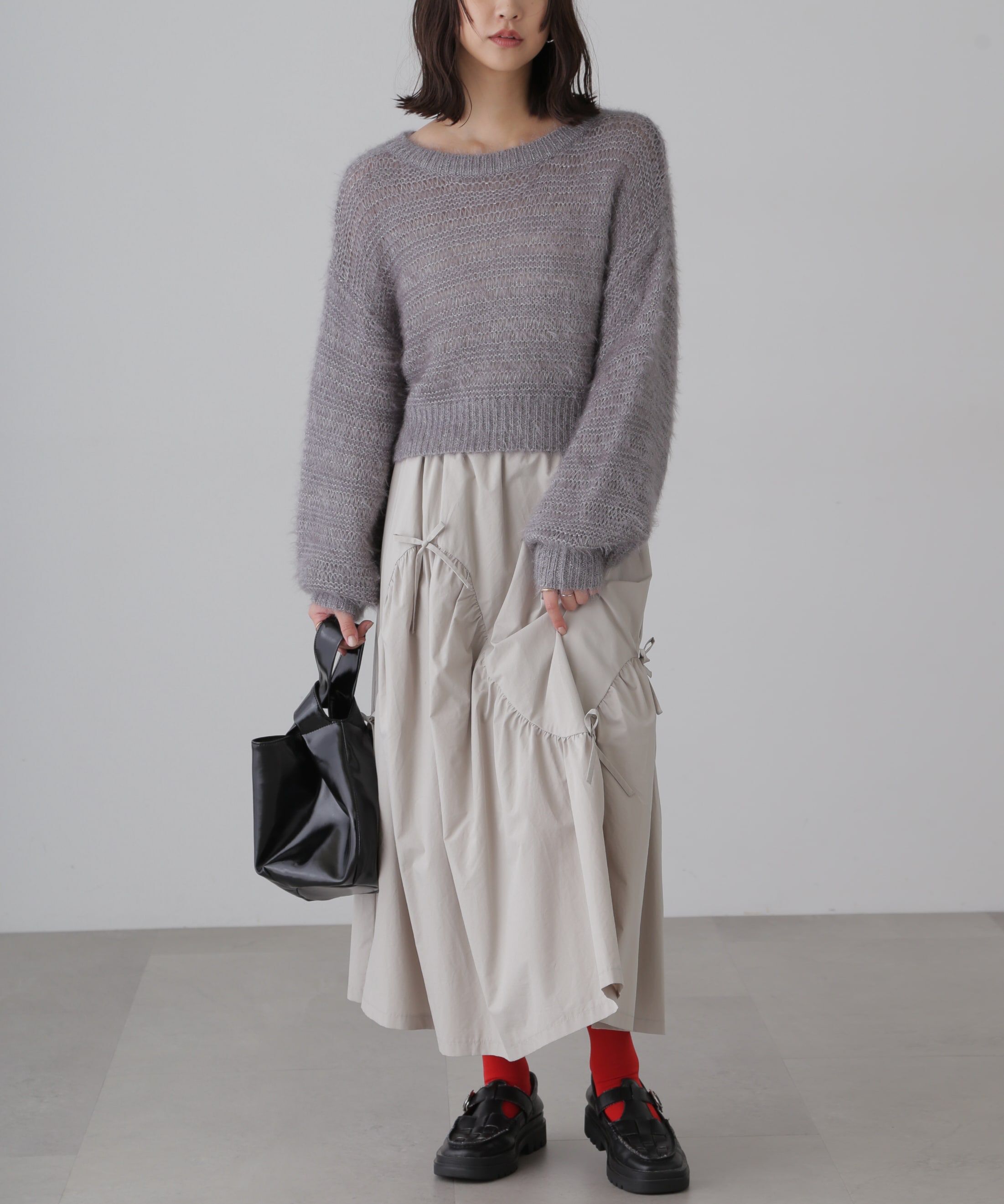  「ラメフェザーモヘヤライクニット」|ニット・セーター|