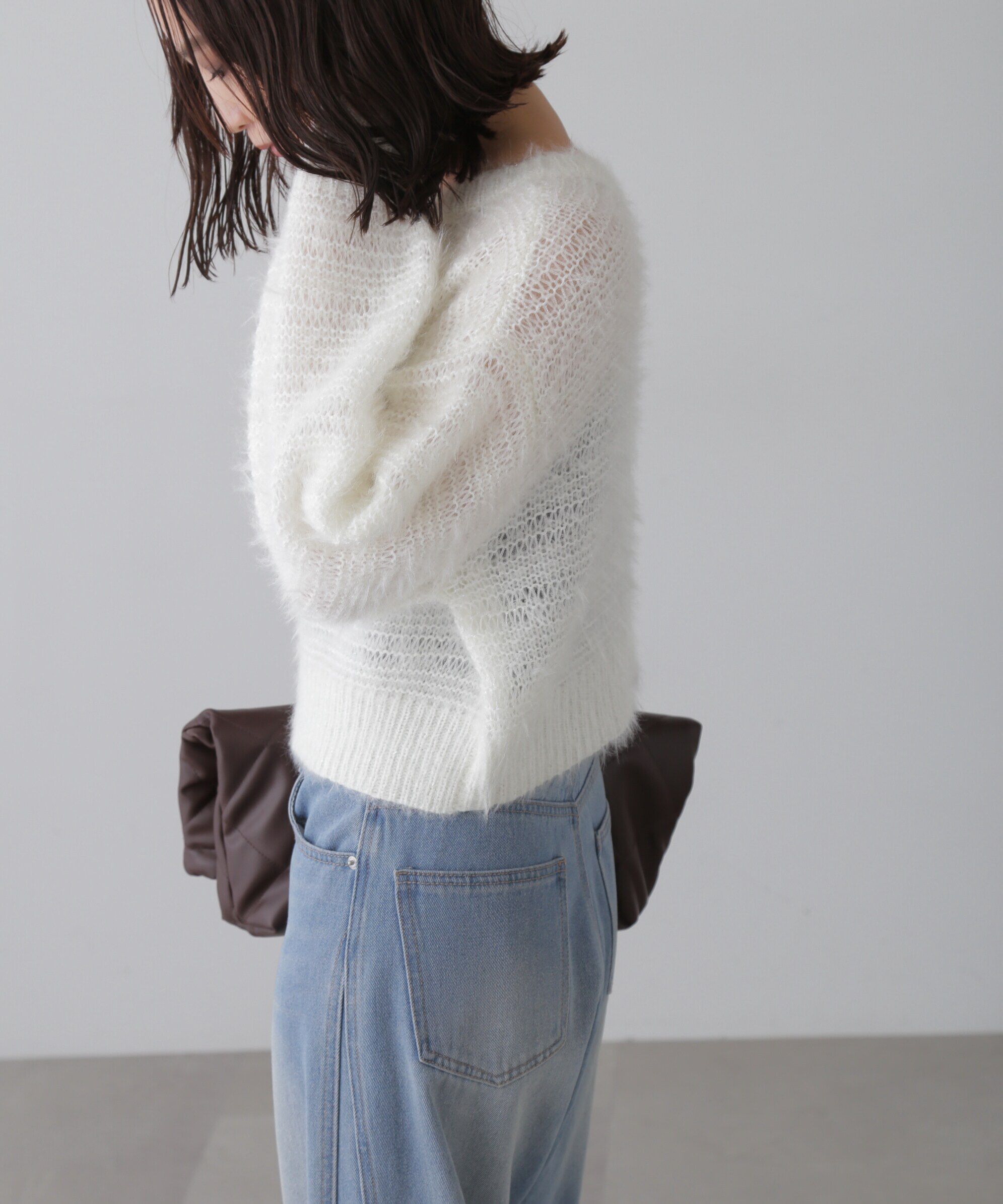  「ラメフェザーモヘヤライクニット」|ニット・セーター|