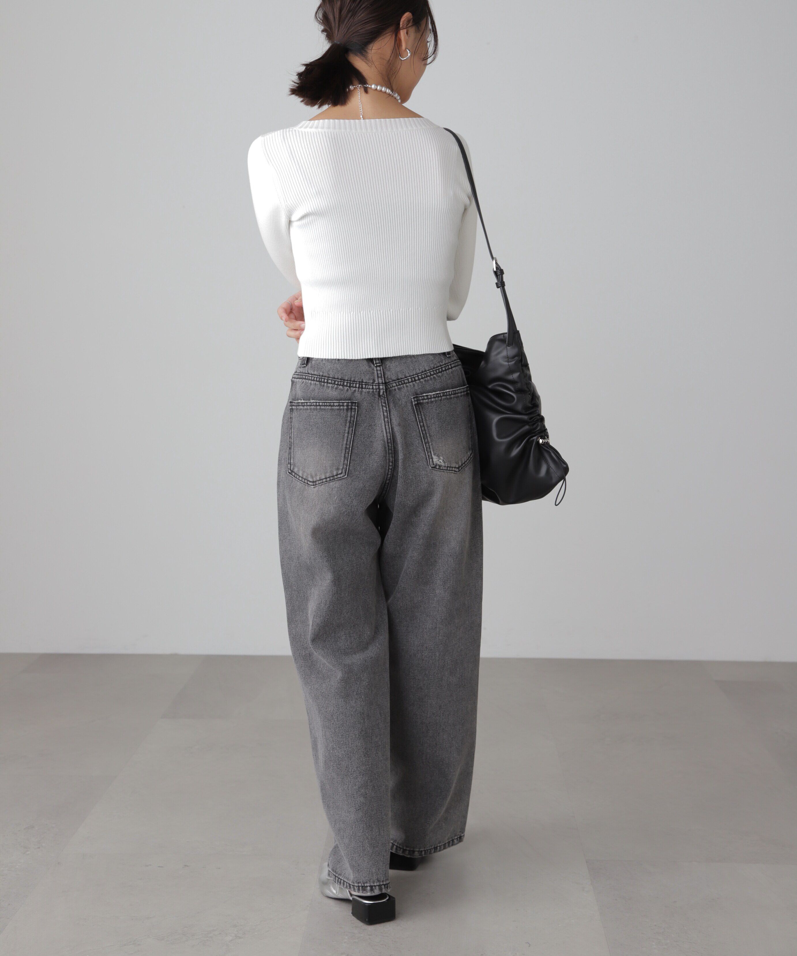  「〈洗える〉マシンウォッシャブルUネックニット」|ニット・セーター|