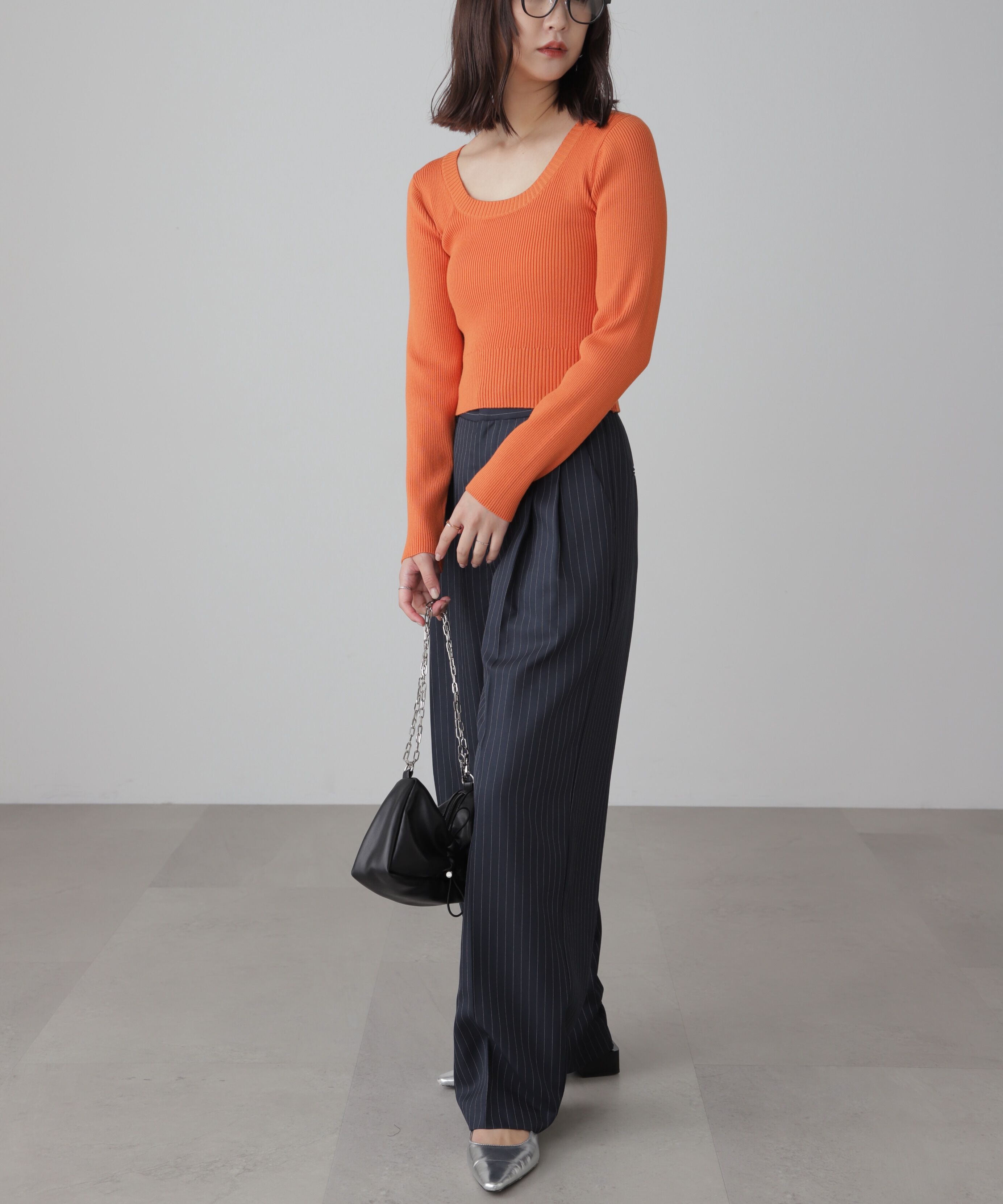  「〈洗える〉マシンウォッシャブルUネックニット」|ニット・セーター|