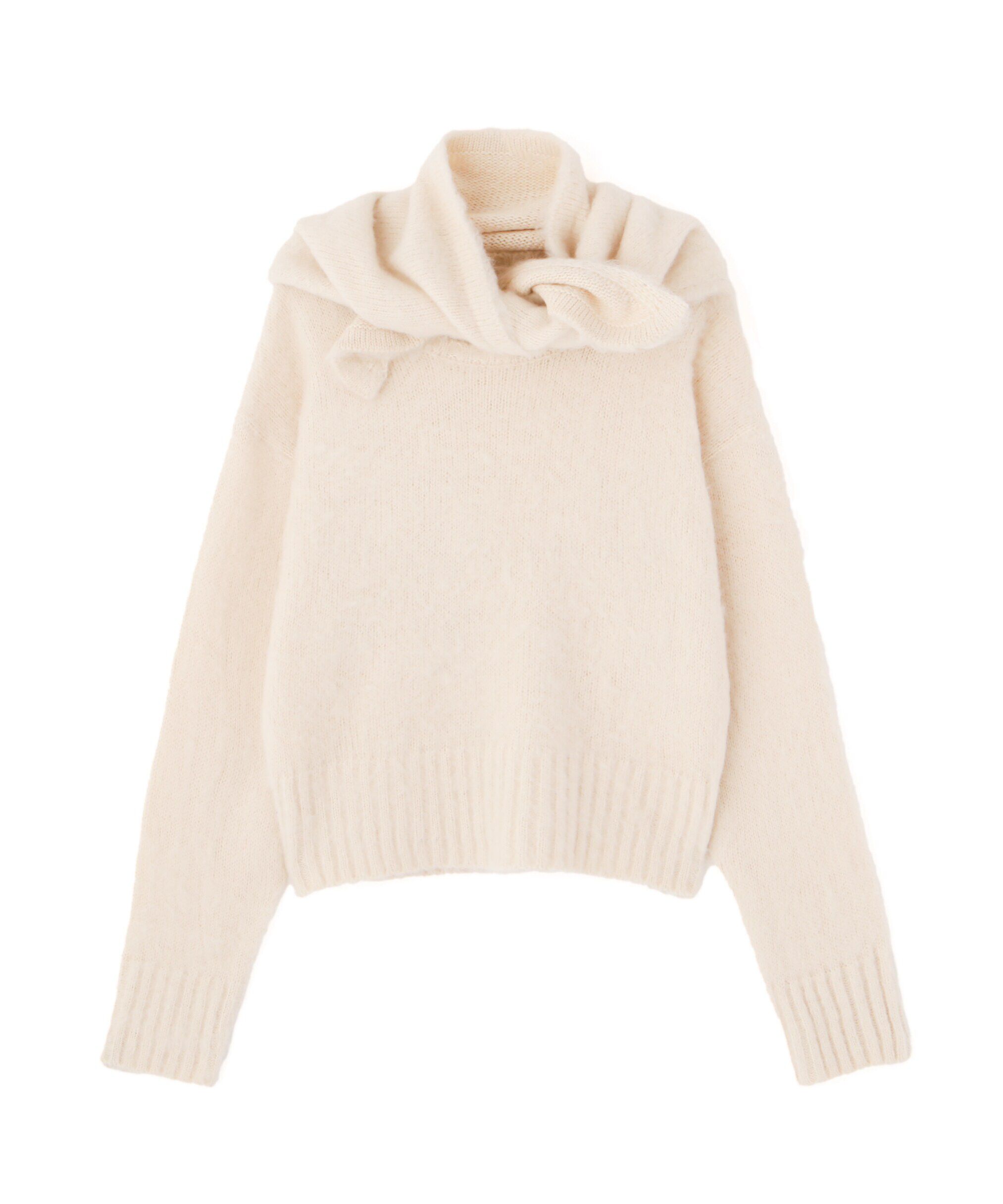  「スカーフ付きシャギーニット」|ニット・セーター|