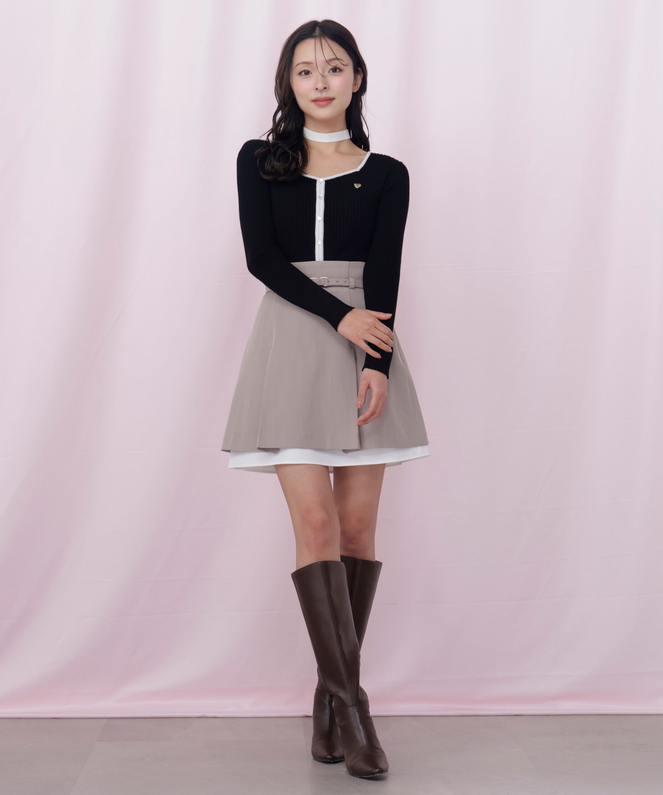  「チョーカー付きスクエアニット」|ニット・セーター|