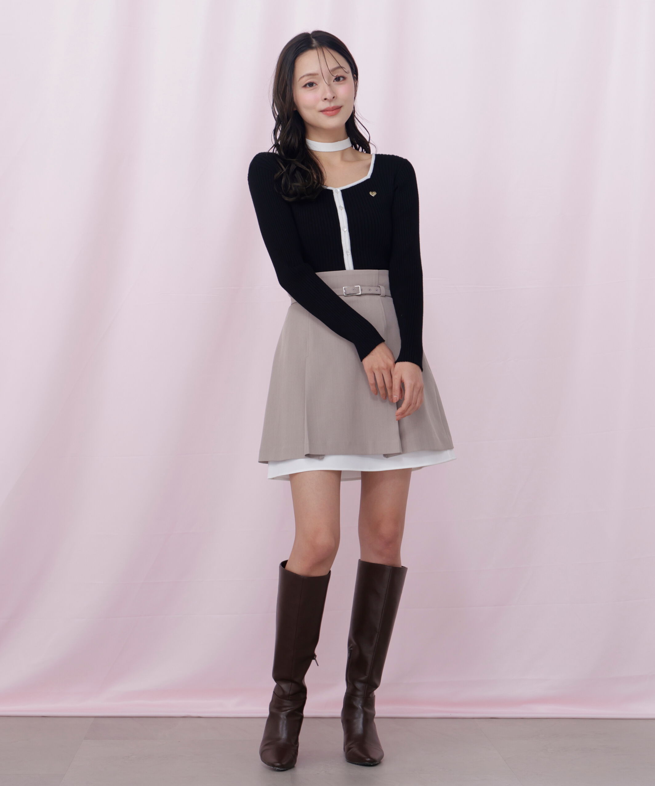  「チョーカー付きスクエアニット」|ニット・セーター|