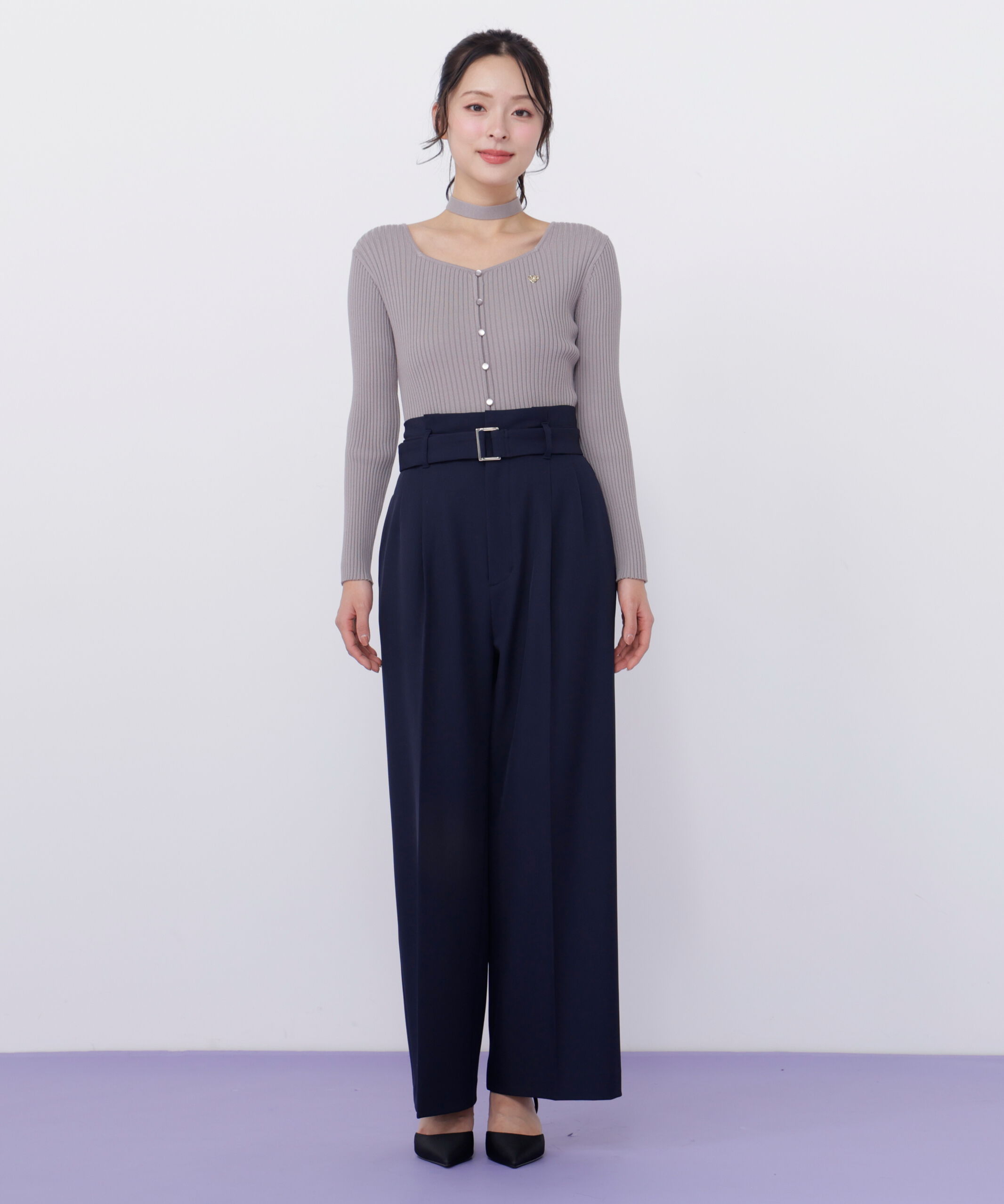  「チョーカー付きスクエアニット」|ニット・セーター|