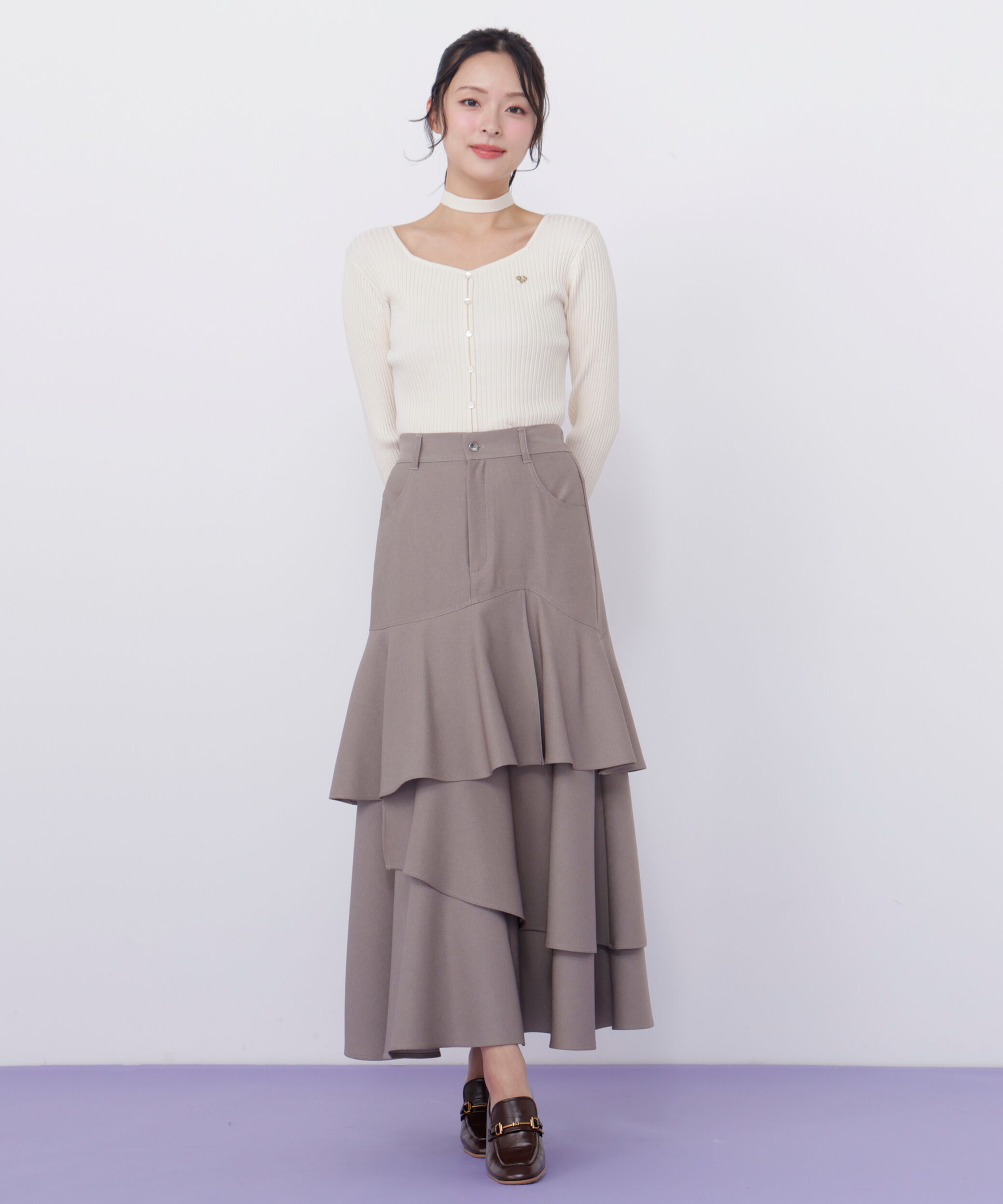  「チョーカー付きスクエアニット」|ニット・セーター|