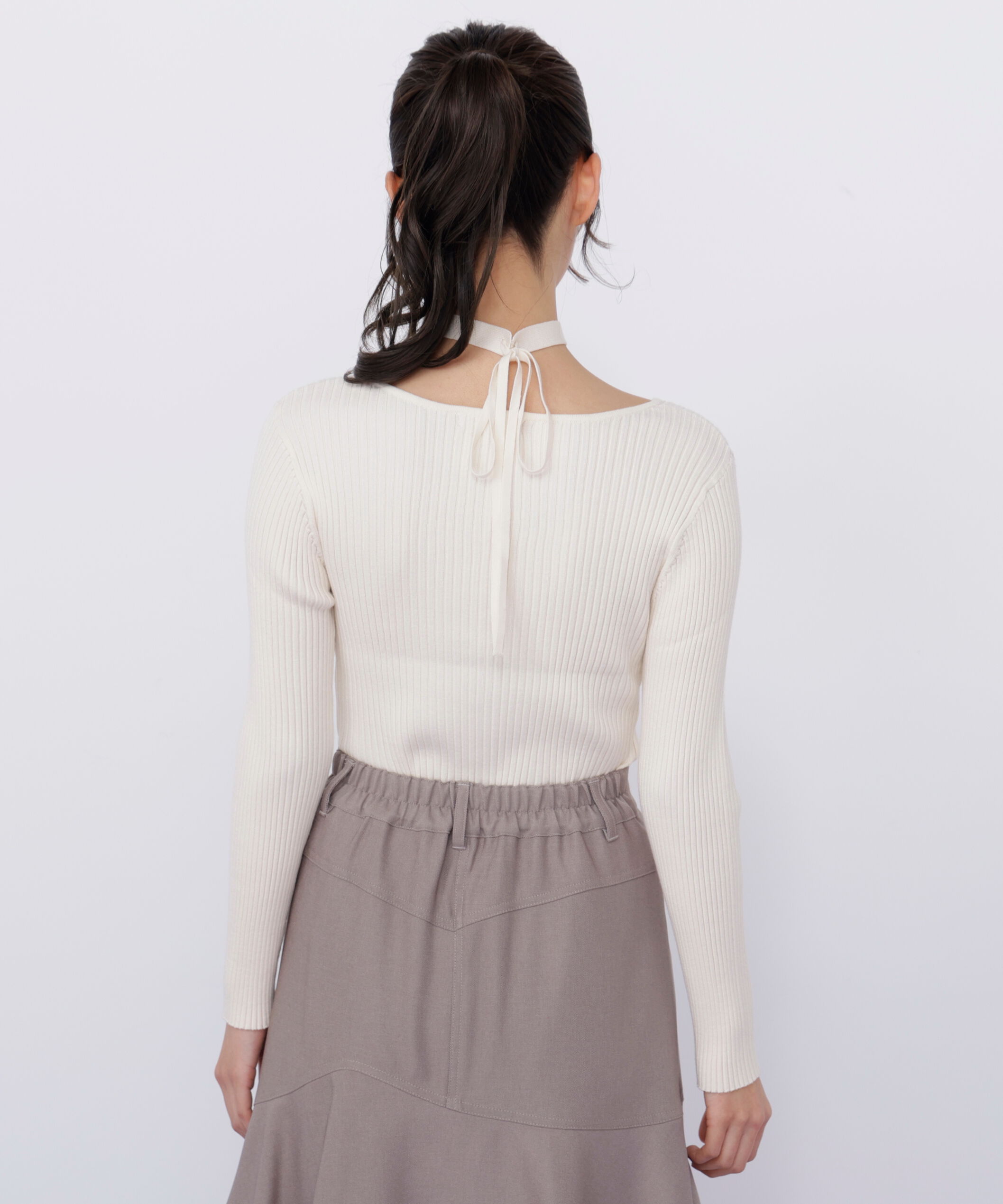  「チョーカー付きスクエアニット」|ニット・セーター|