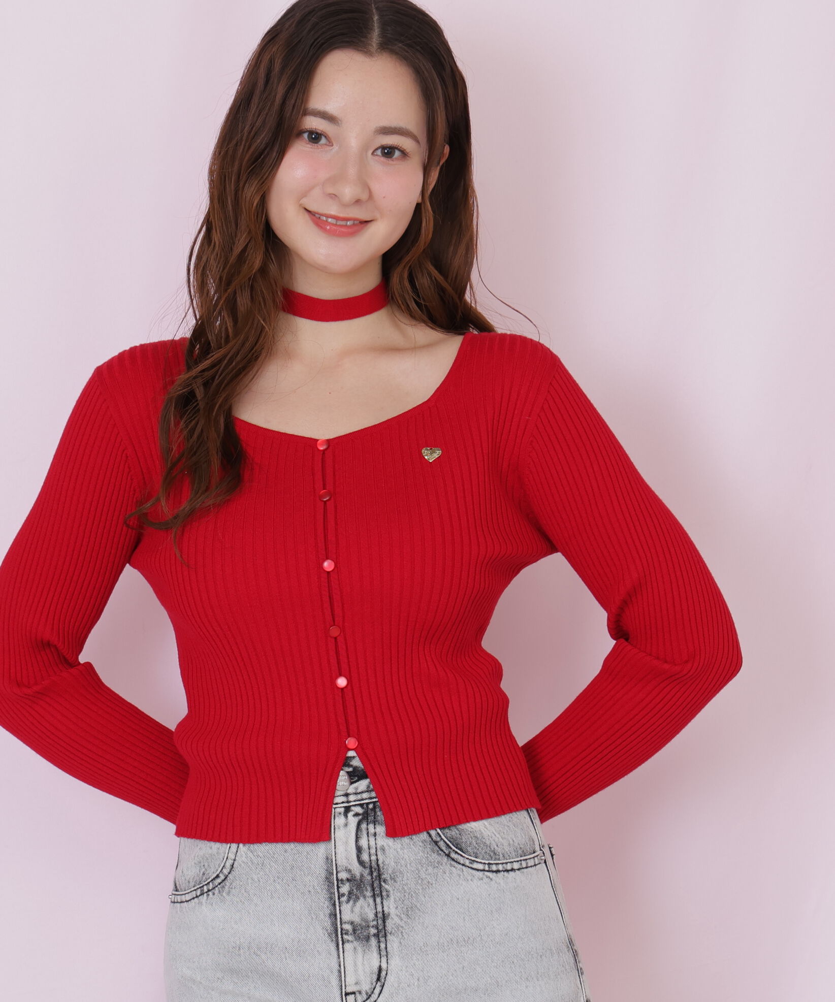  「チョーカー付きスクエアニット」|ニット・セーター|