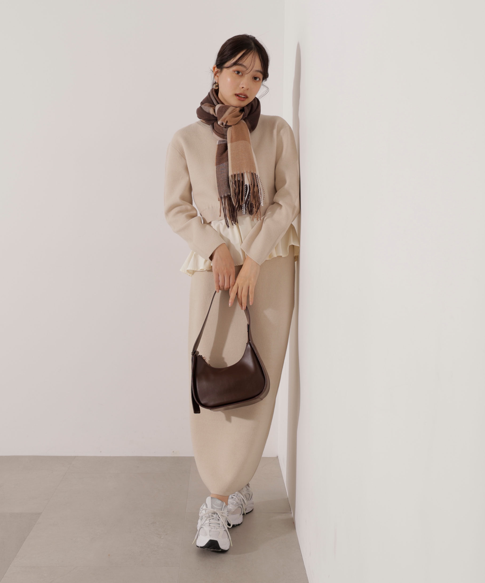 PROPORTION BODY DRESSING「＜ウォッシャブル＞ランダムヘムペプラムニットSETUP 25AW」|ワンピース|