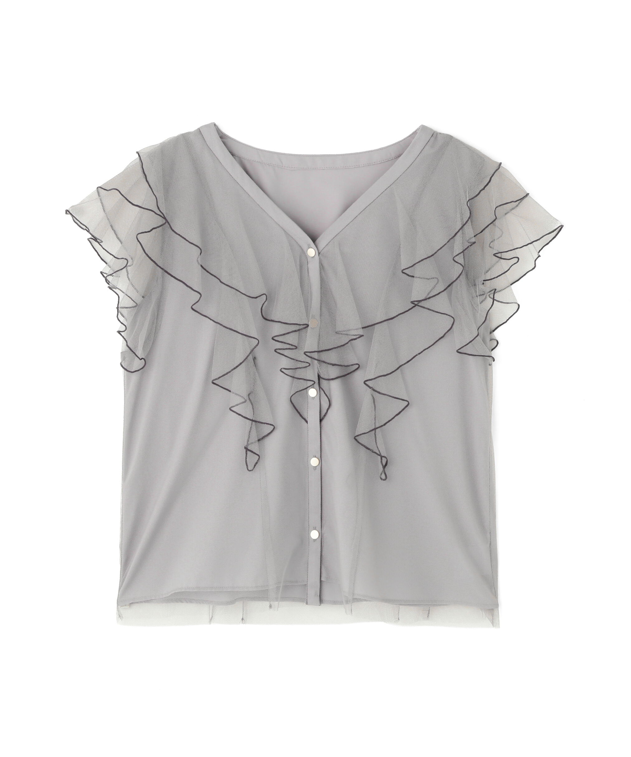 PROPORTION BODY DRESSING「チュールラッフルブラウス 26SS」|シャツ・ブラウス|