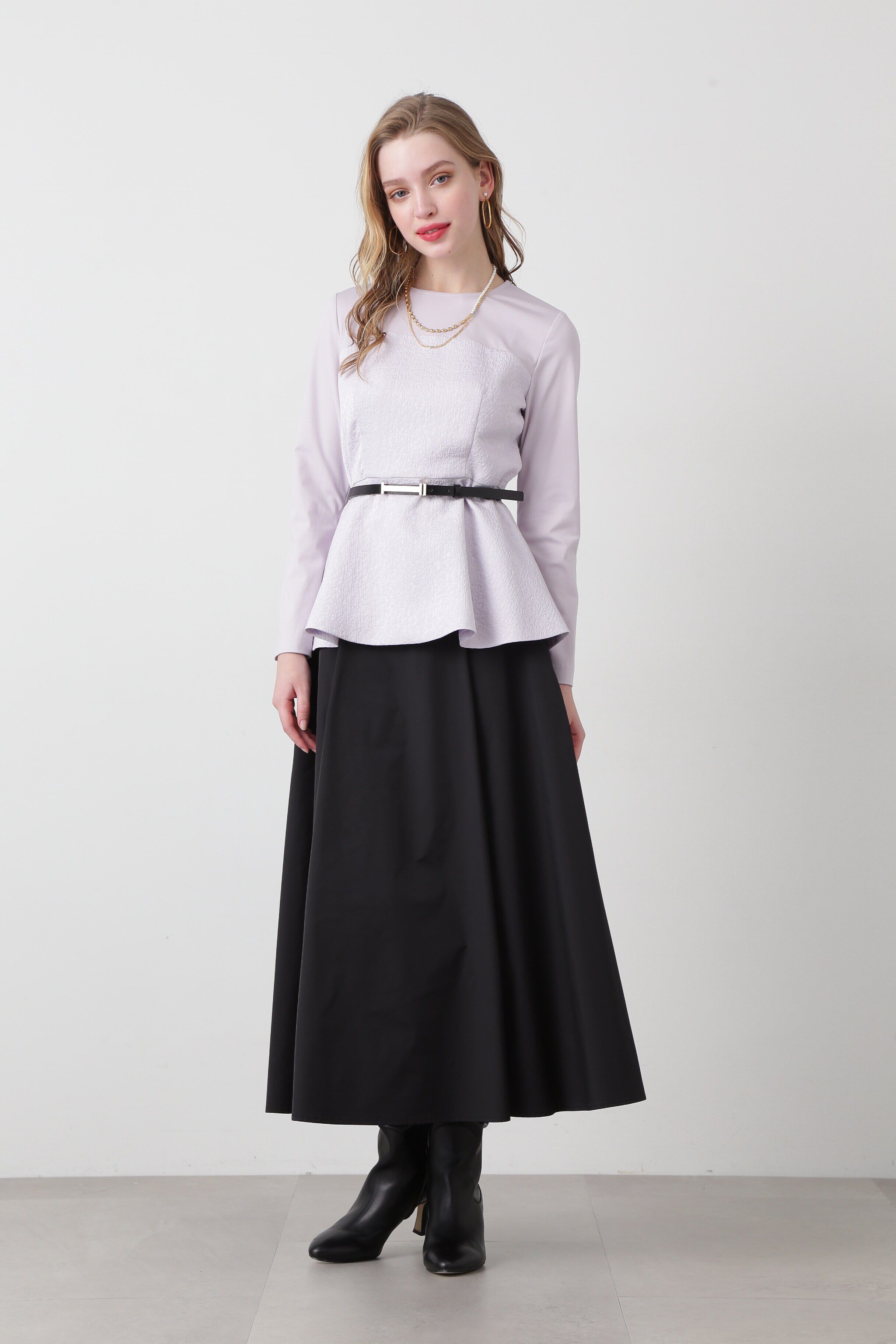  「◆ストレッチタフタフレアースカート」|スカート|