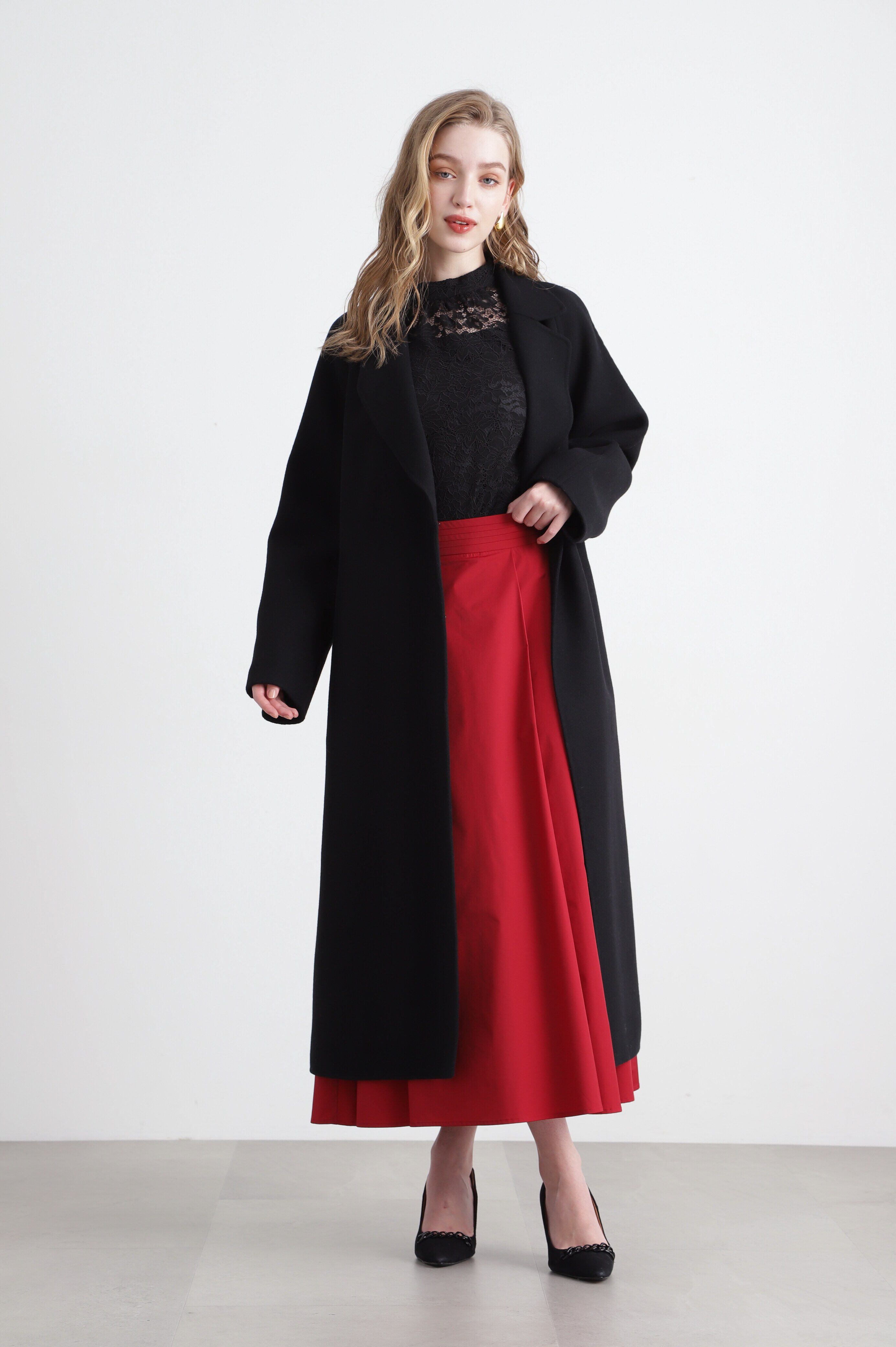  「◆ストレッチタフタフレアースカート」|スカート|