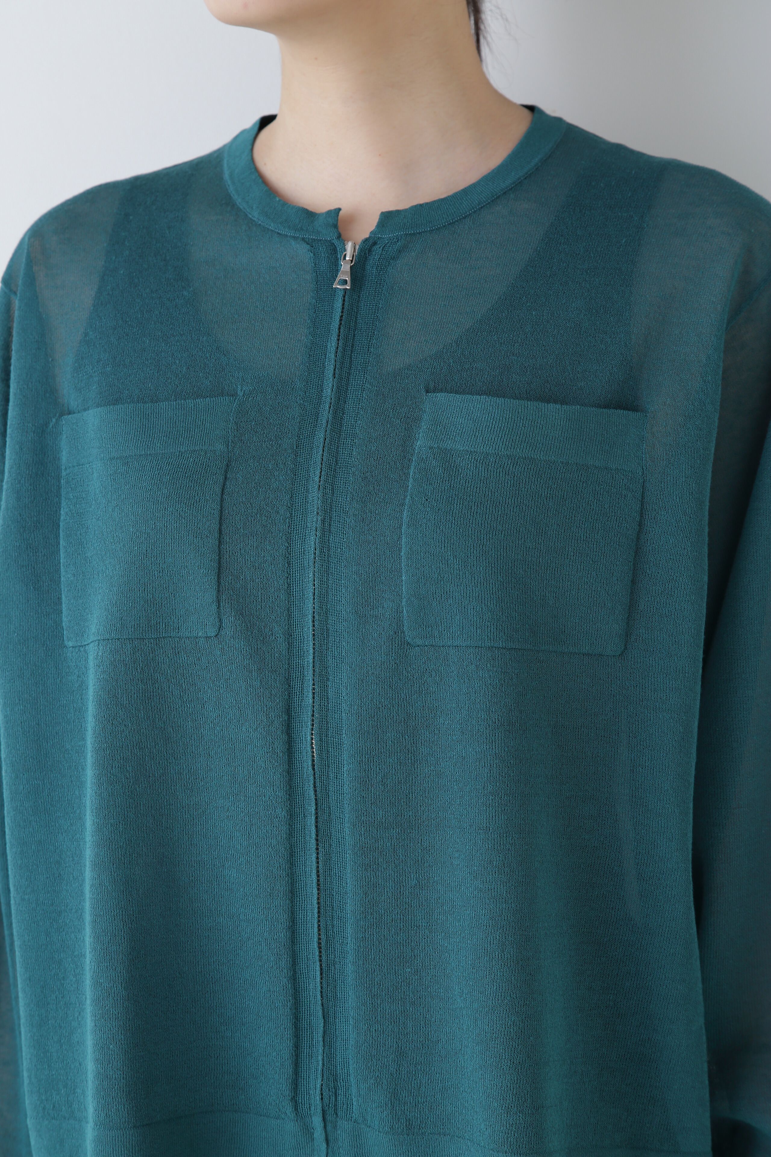  「◆シアーハイゲージニットジップアップカーディガン」|ニット・セーター|