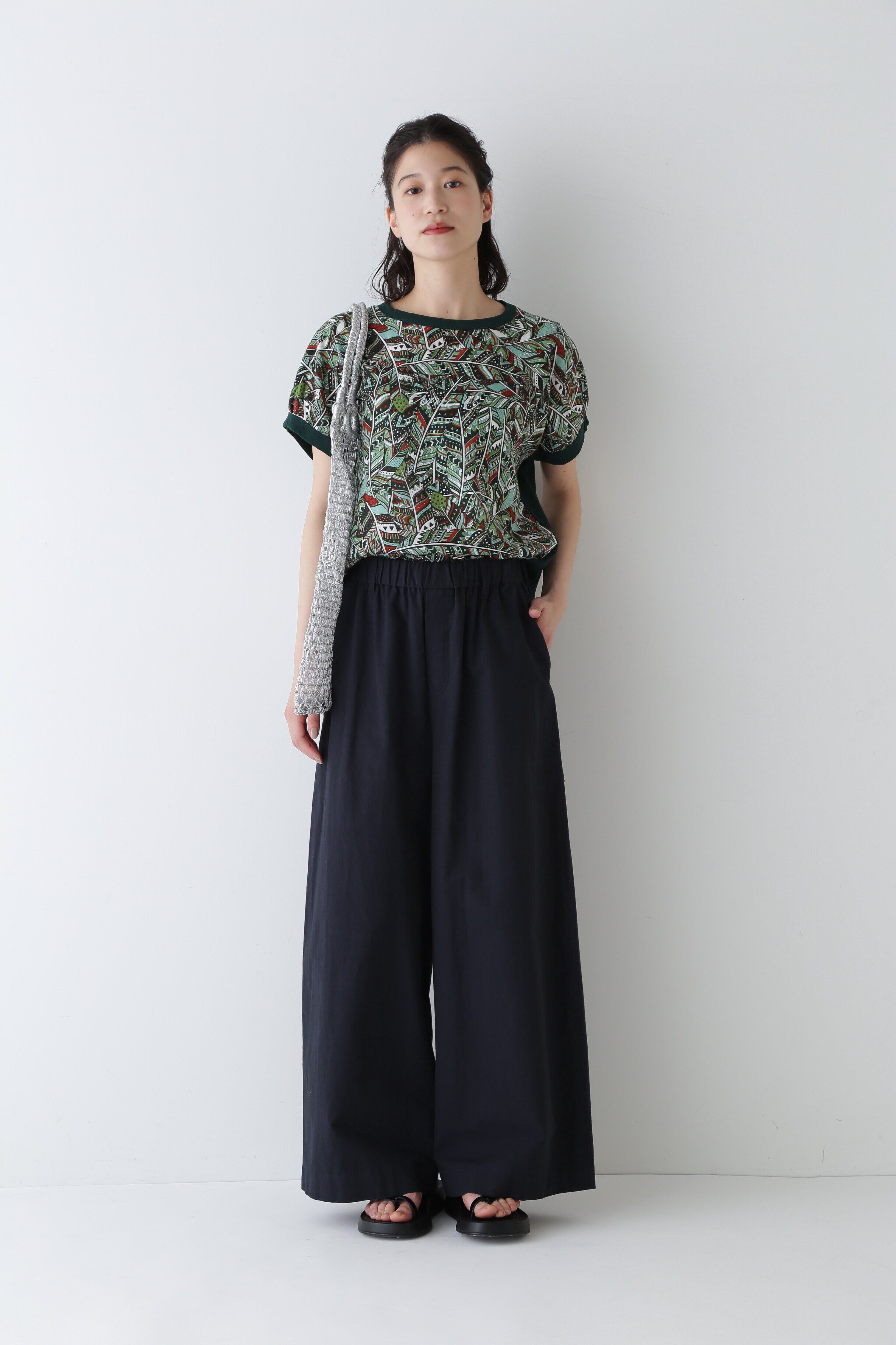  「◆綿麻ウェザー近江晒ワイドパンツ」|その他|