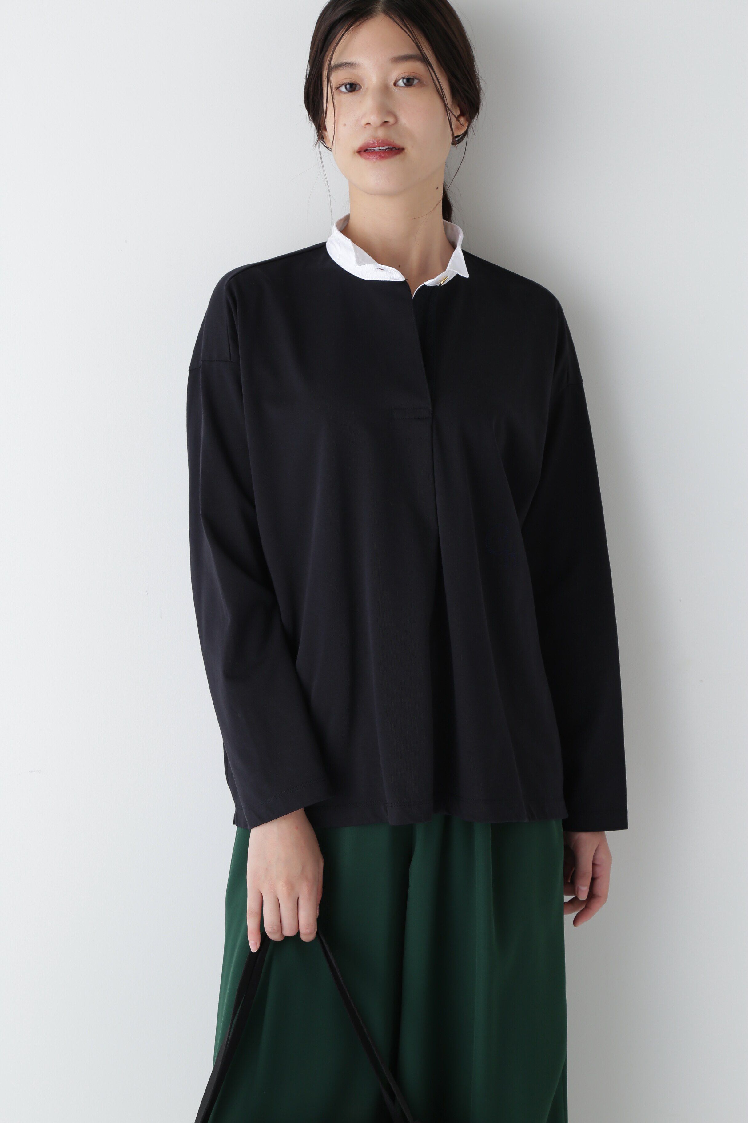  「◆布帛ドッキングプルオーバー」|Tシャツ・カットソー|ネイビー