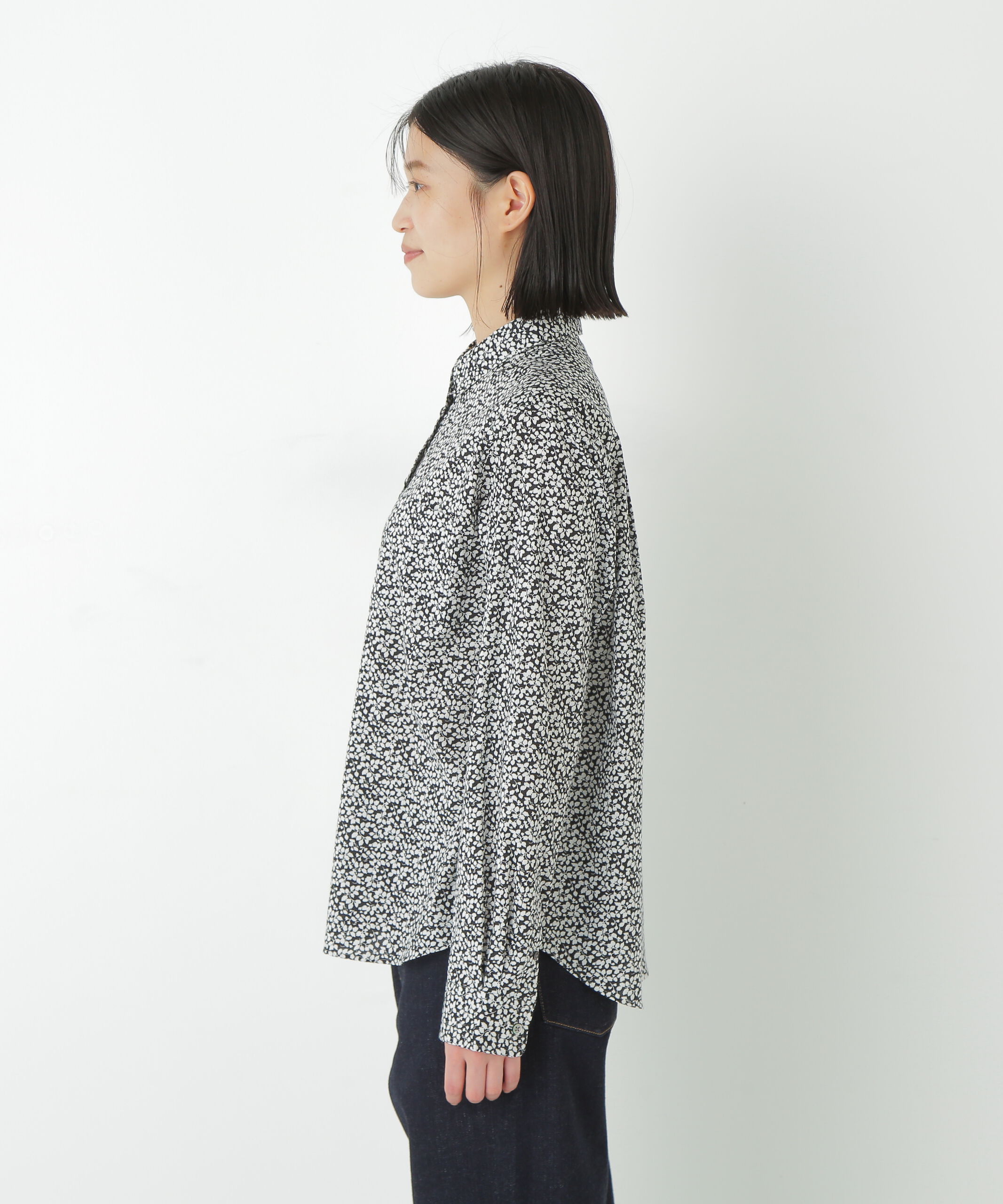  「◆リバティプリントベーシックカラーシャツ」|シャツ・ブラウス|