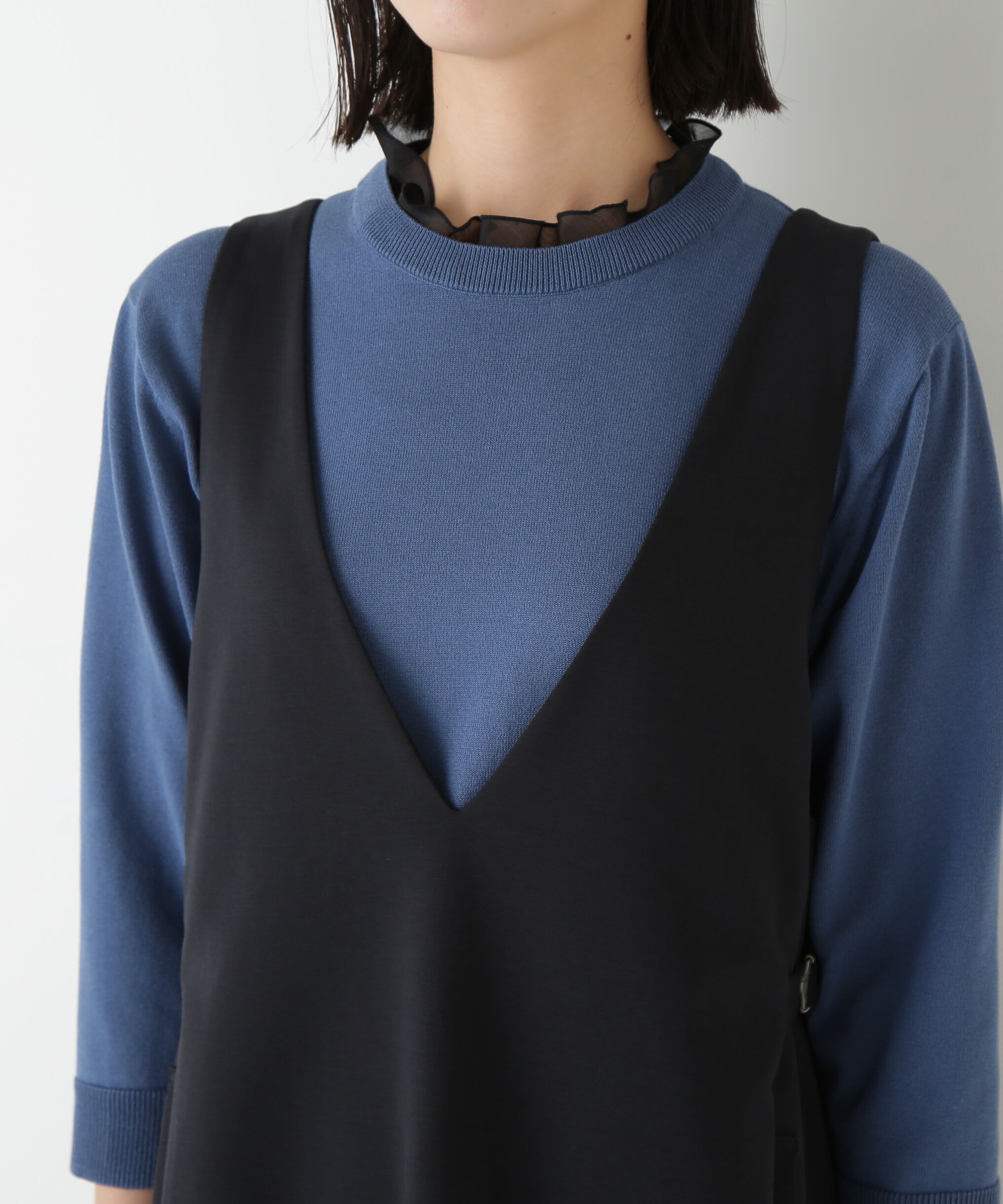  「◆ストレッチポンチＶネックジャンパースカート」|ワンピース|