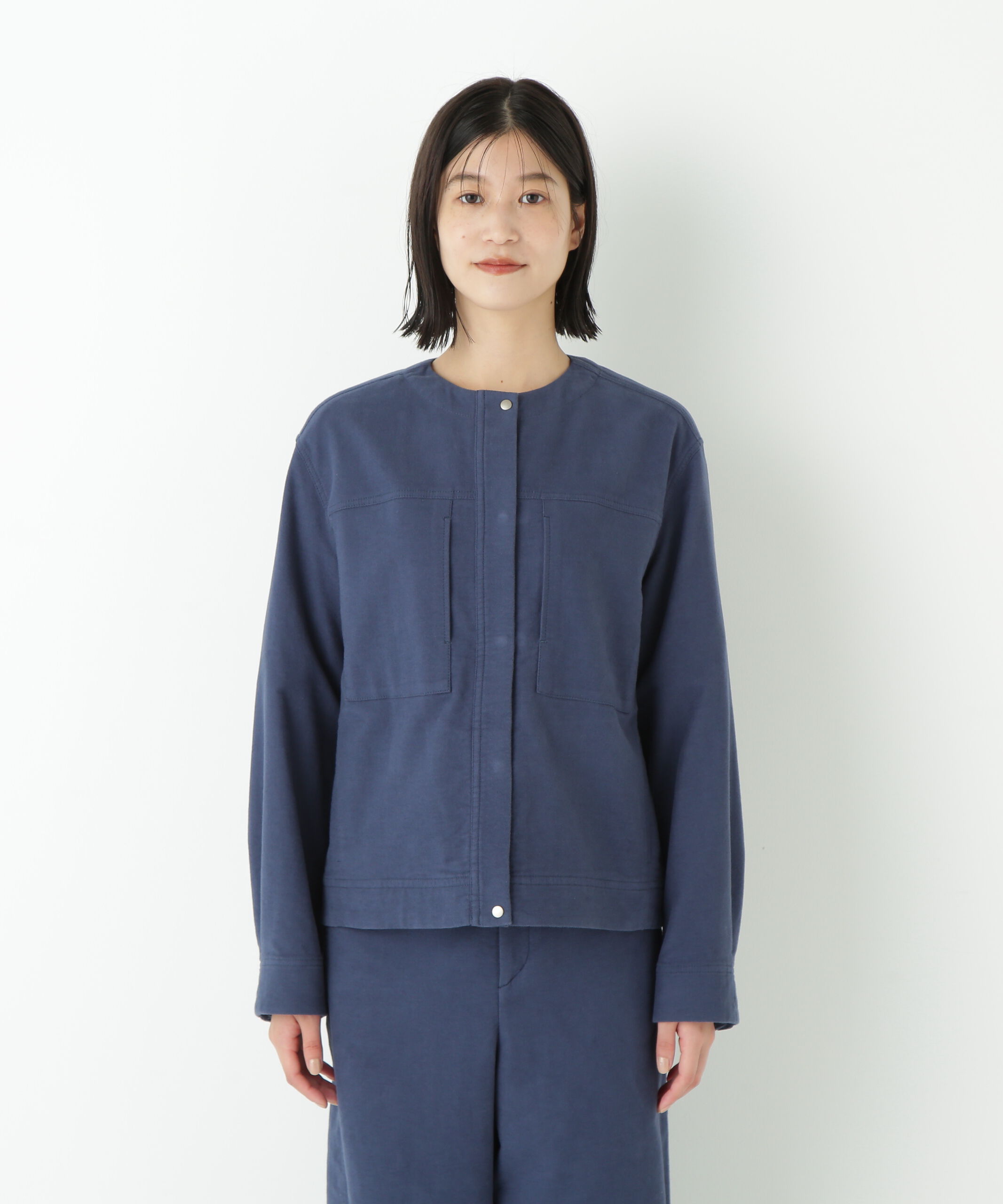  「◆ストレッチエアリードットコードノーカラーブルゾン」|ブルゾン・スタジャン|