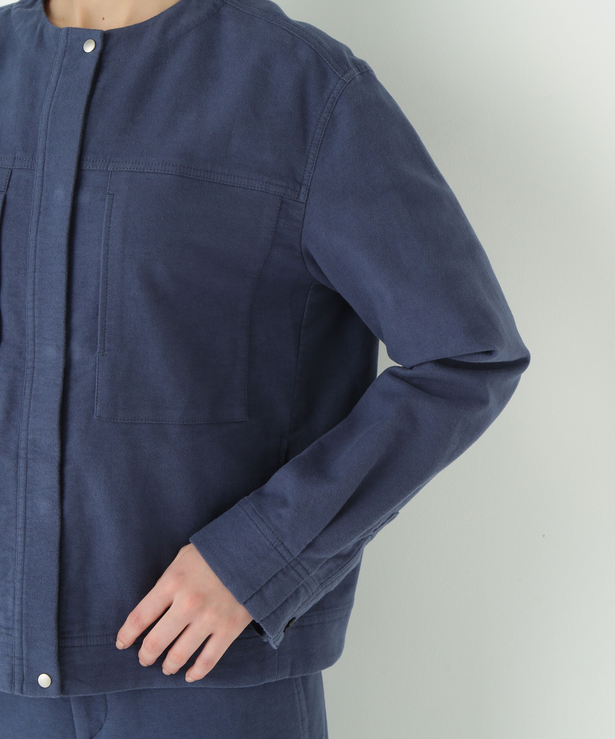  「◆ストレッチエアリードットコードノーカラーブルゾン」|ブルゾン・スタジャン|