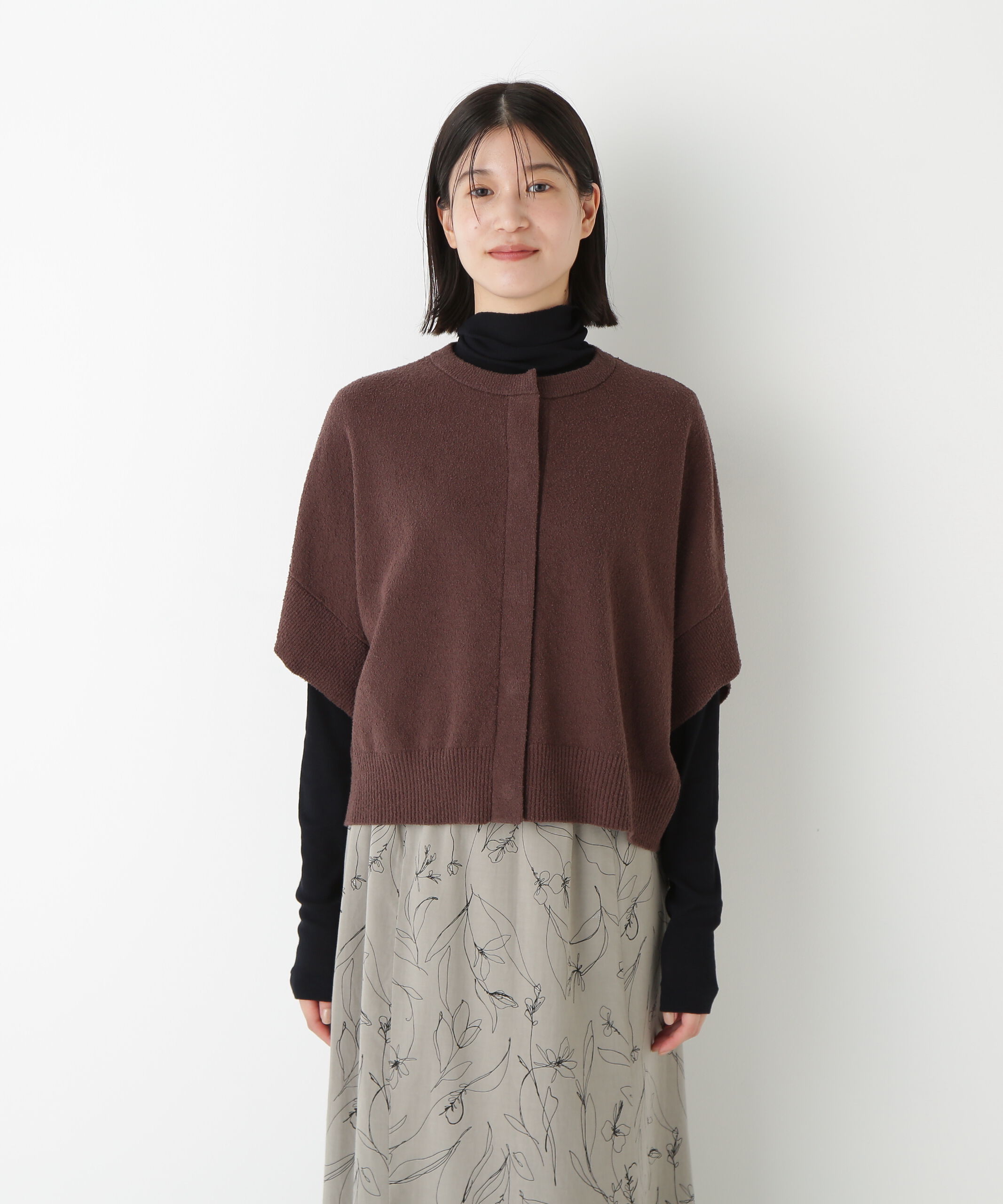  「◆綿ナイロンブークレ半袖カーディガン」|ニット・セーター|