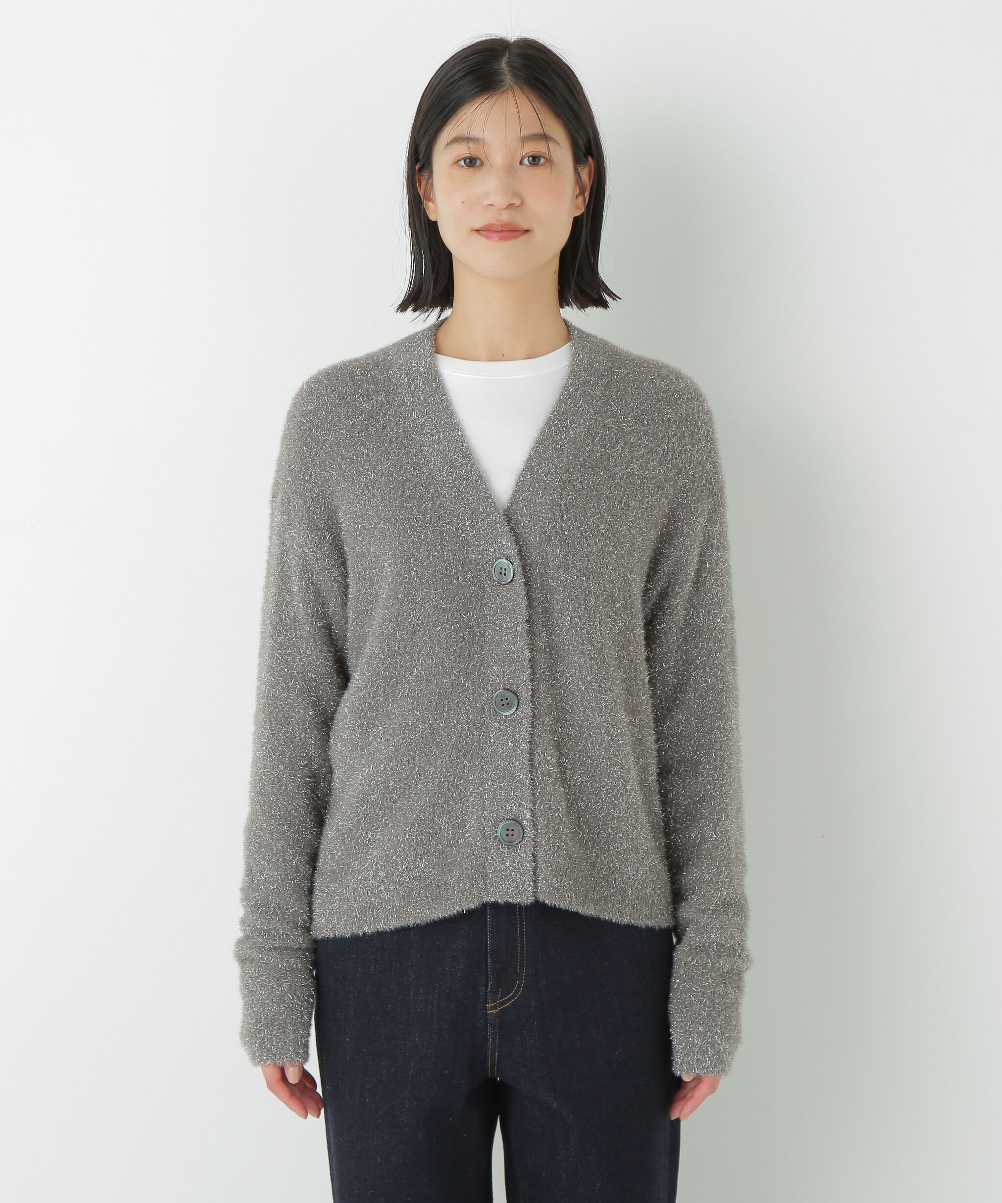  「◆ラメシャギーＶネックカーディガン」|ニット・セーター|