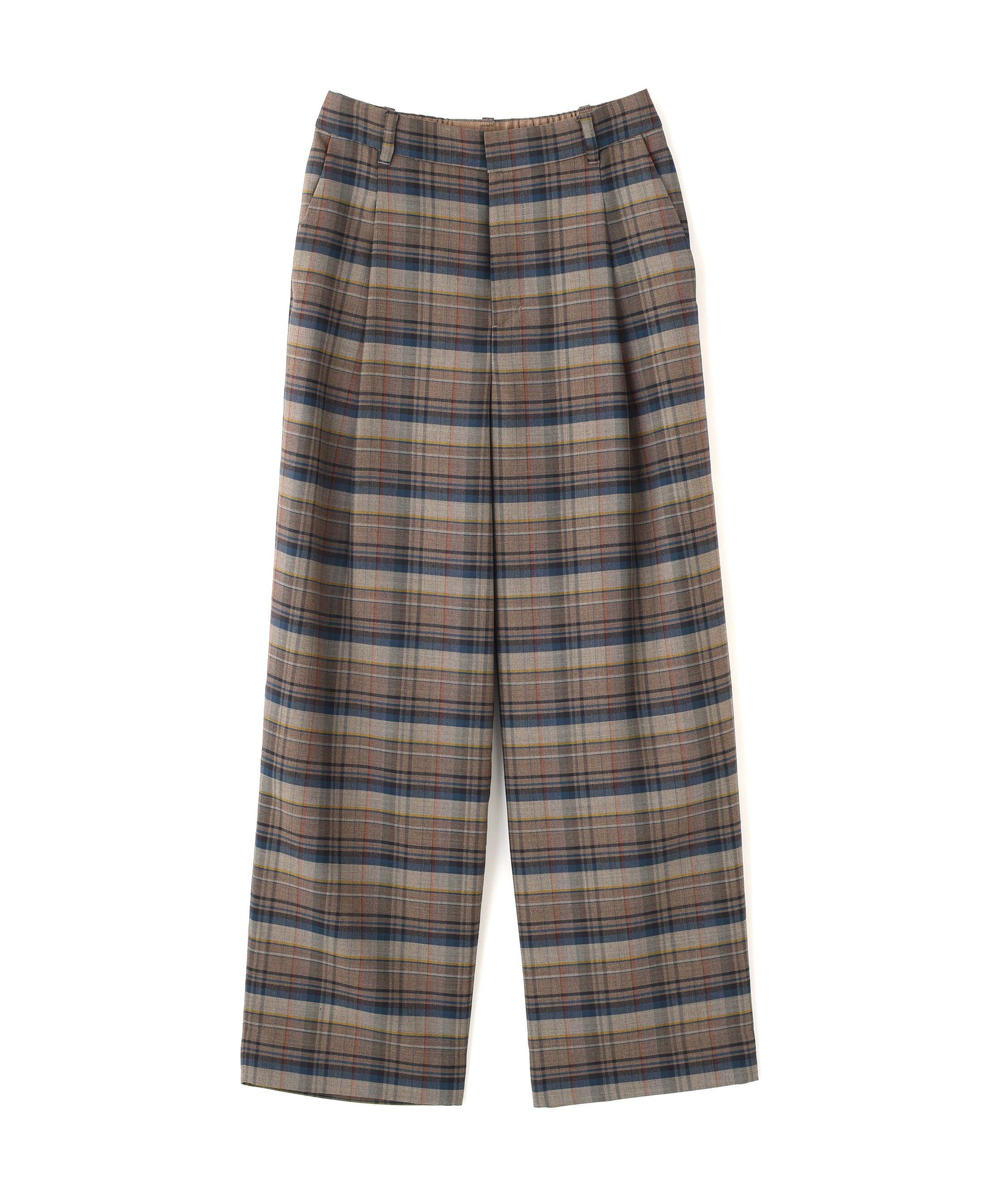  「◆先染めチェックタックセミワイドパンツ」|その他|