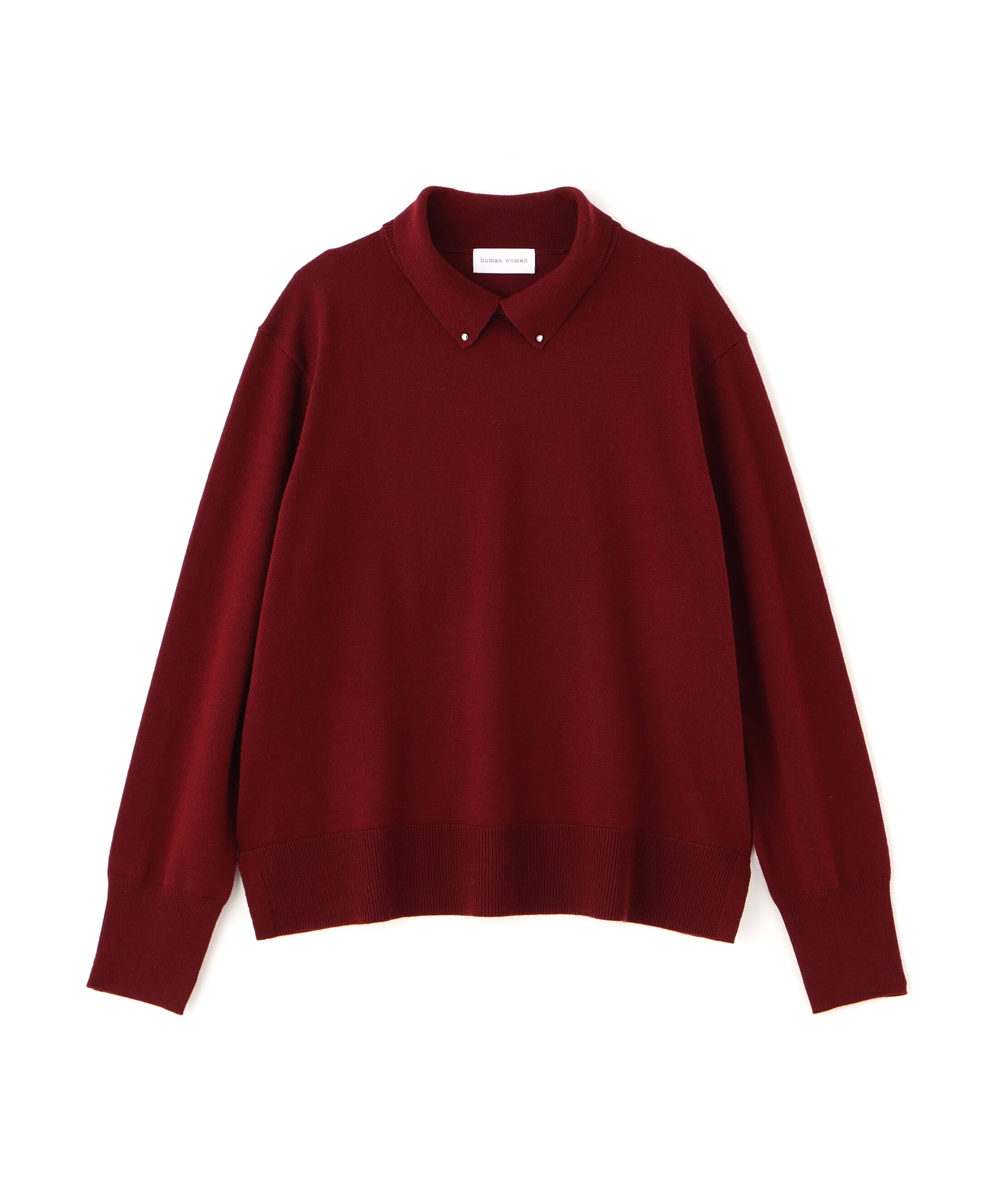  「◆ハイゲージプレーティング天竺衿付きニット」|ニット・セーター|