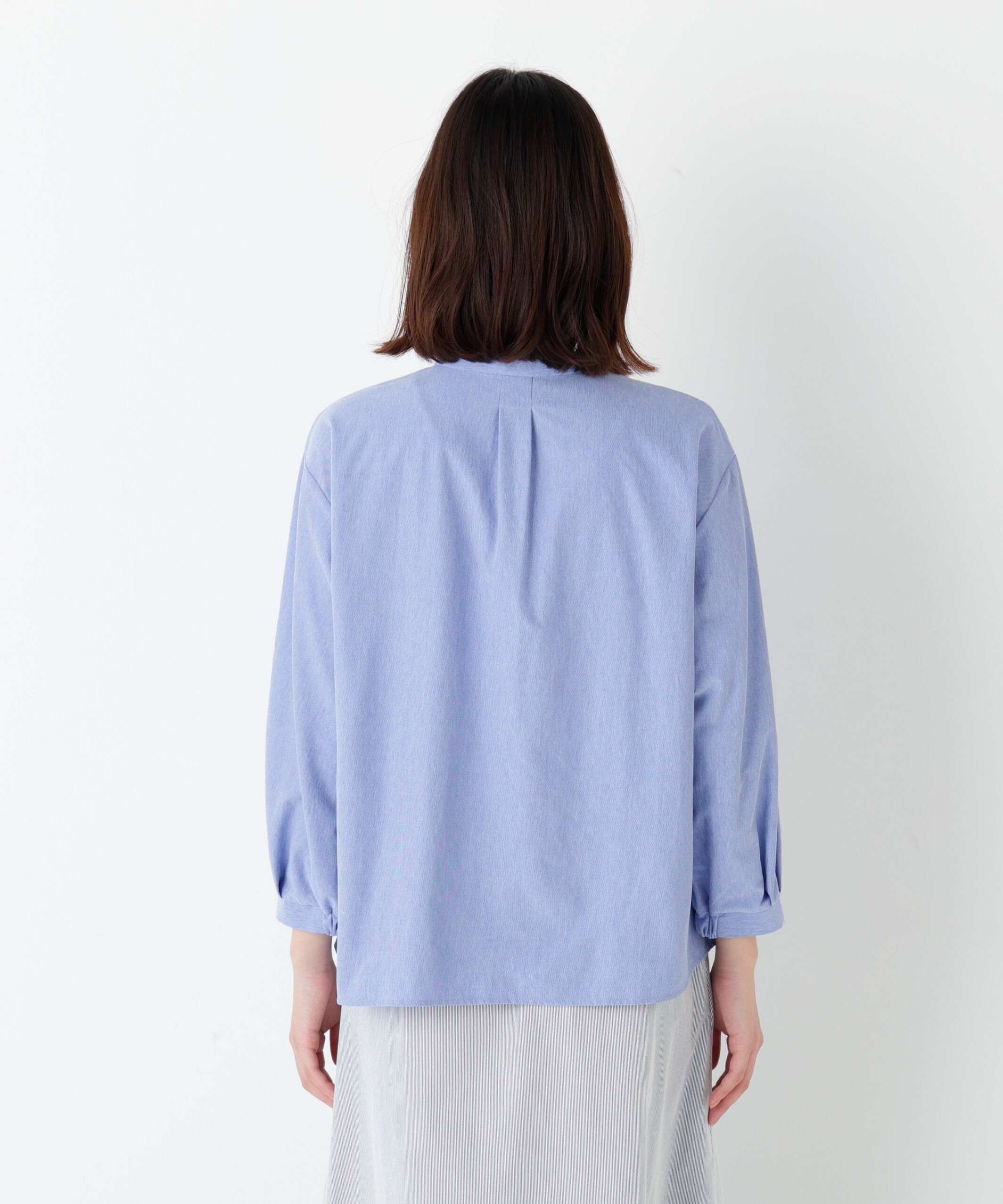  「◆《ウォッシャブル》鹿の子ジャージーバンドカラープルオーバー」|Tシャツ・カットソー|