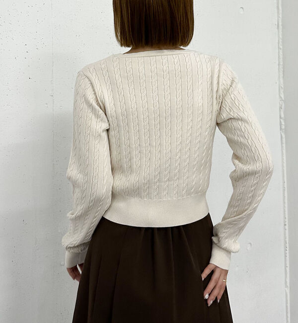 archives「ロゴ刺繍ケーブルニットプルオーバー」|ニット・セーター|