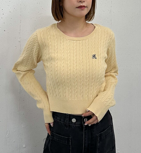 archives「ロゴ刺繍ケーブルニットプルオーバー」|ニット・セーター|