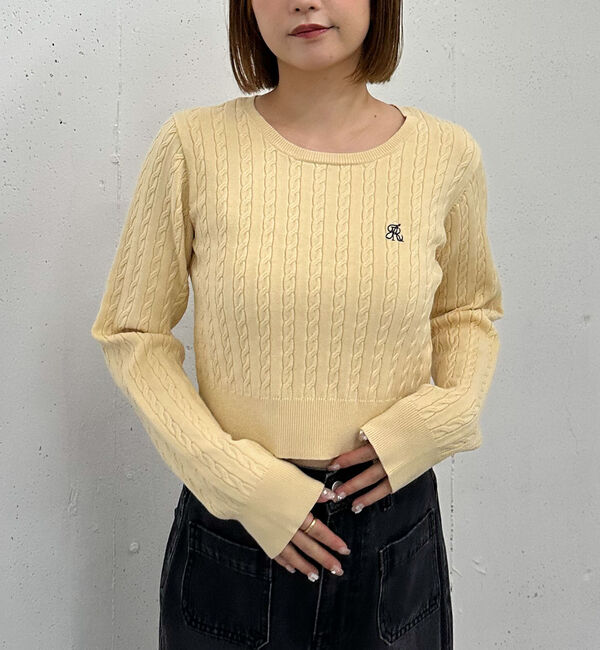 archives「ロゴ刺繍ケーブルニットプルオーバー」|ニット・セーター|