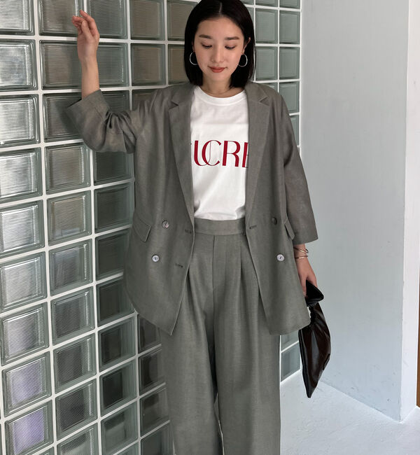 Doux archives「リネンライクシアージャケット」|テーラードジャケット|