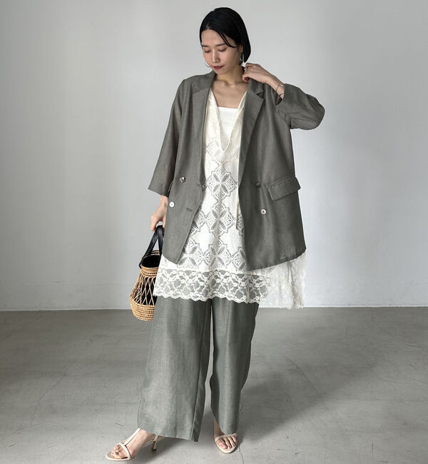 Doux archives「リネンライクシアージャケット」|テーラードジャケット|