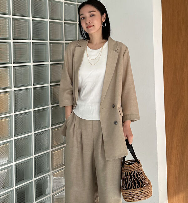 Doux archives「リネンライクシアージャケット」|テーラードジャケット|