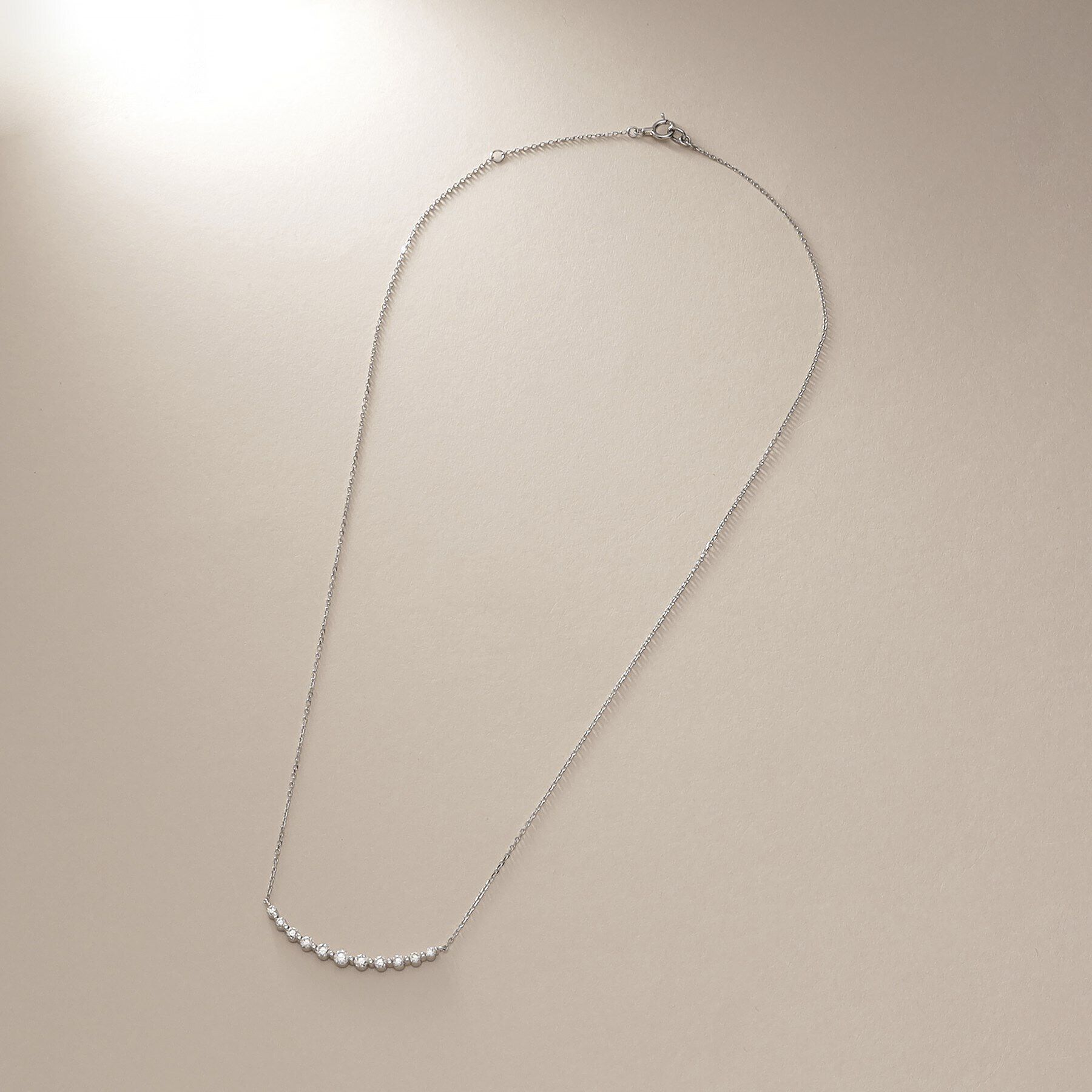 COCOSHNIK「プラチナ ダイヤモンド グラデーション11石 ネックレス」|ネックレス|