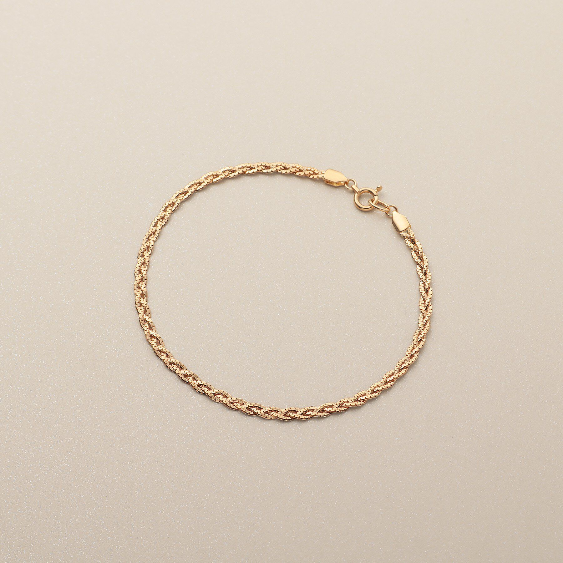 COCOSHNIK「K18ベネフラット三つ編み ブレスレット」|ブレスレット・バングル|