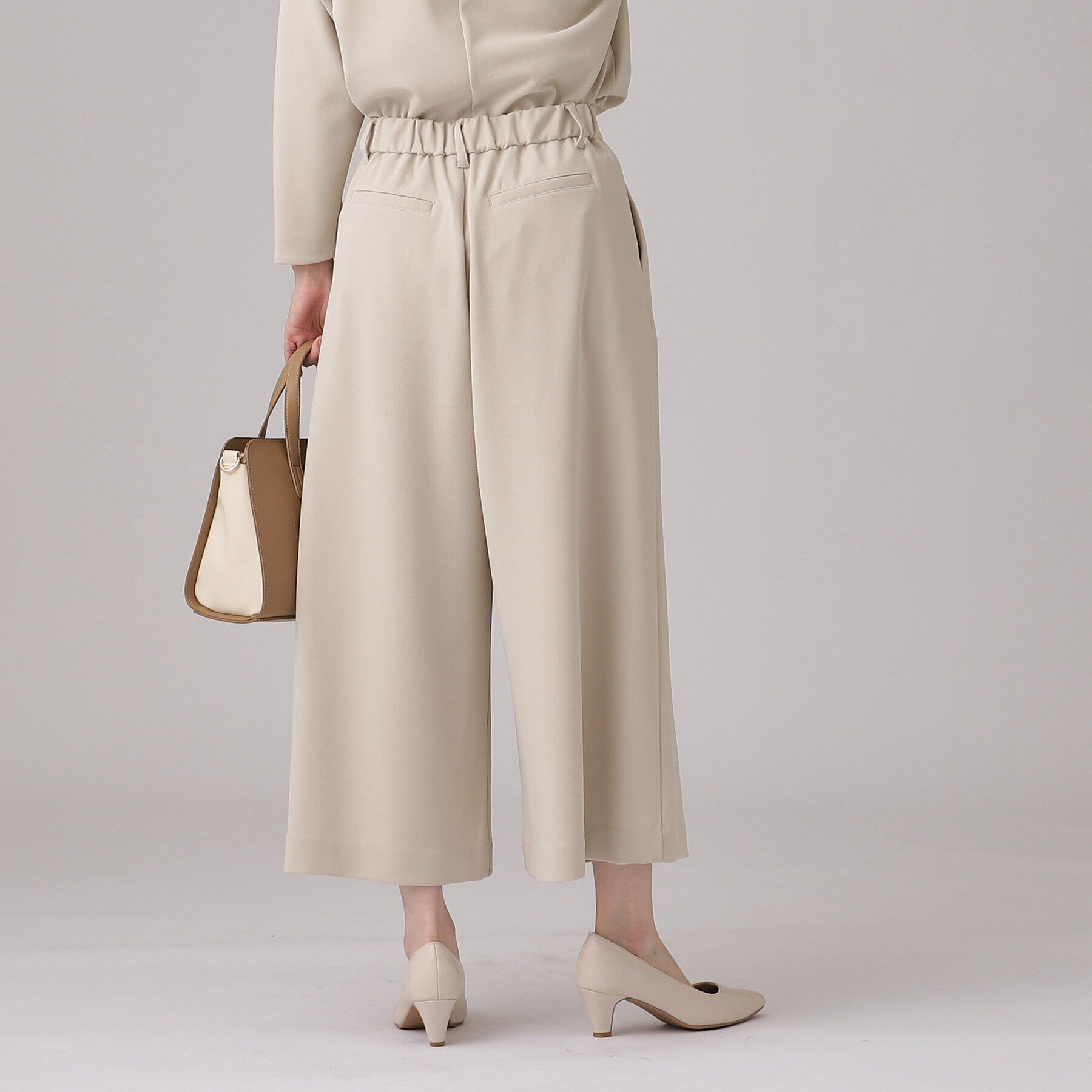 SHOO･LA･RUE「【通勤/デイリー/セットアップ可】マルチに使える カットジョーゼット ワイドパンツ」|その他|