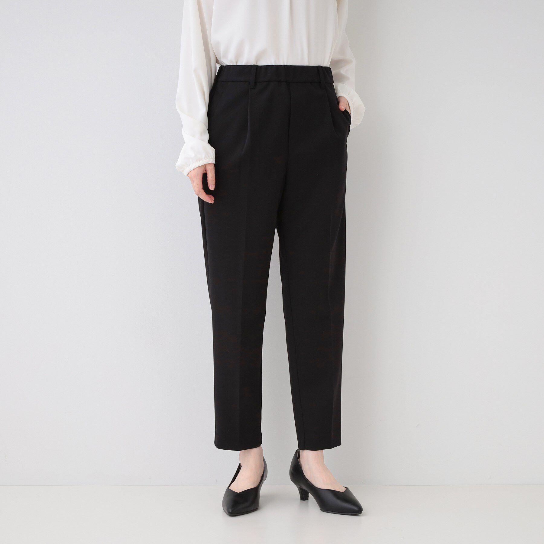 SHOO･LA･RUE「【洗える/S-3L/セットアップ可】セレモニーや通勤に カットジョーゼットテーパードパンツ」|その他|
