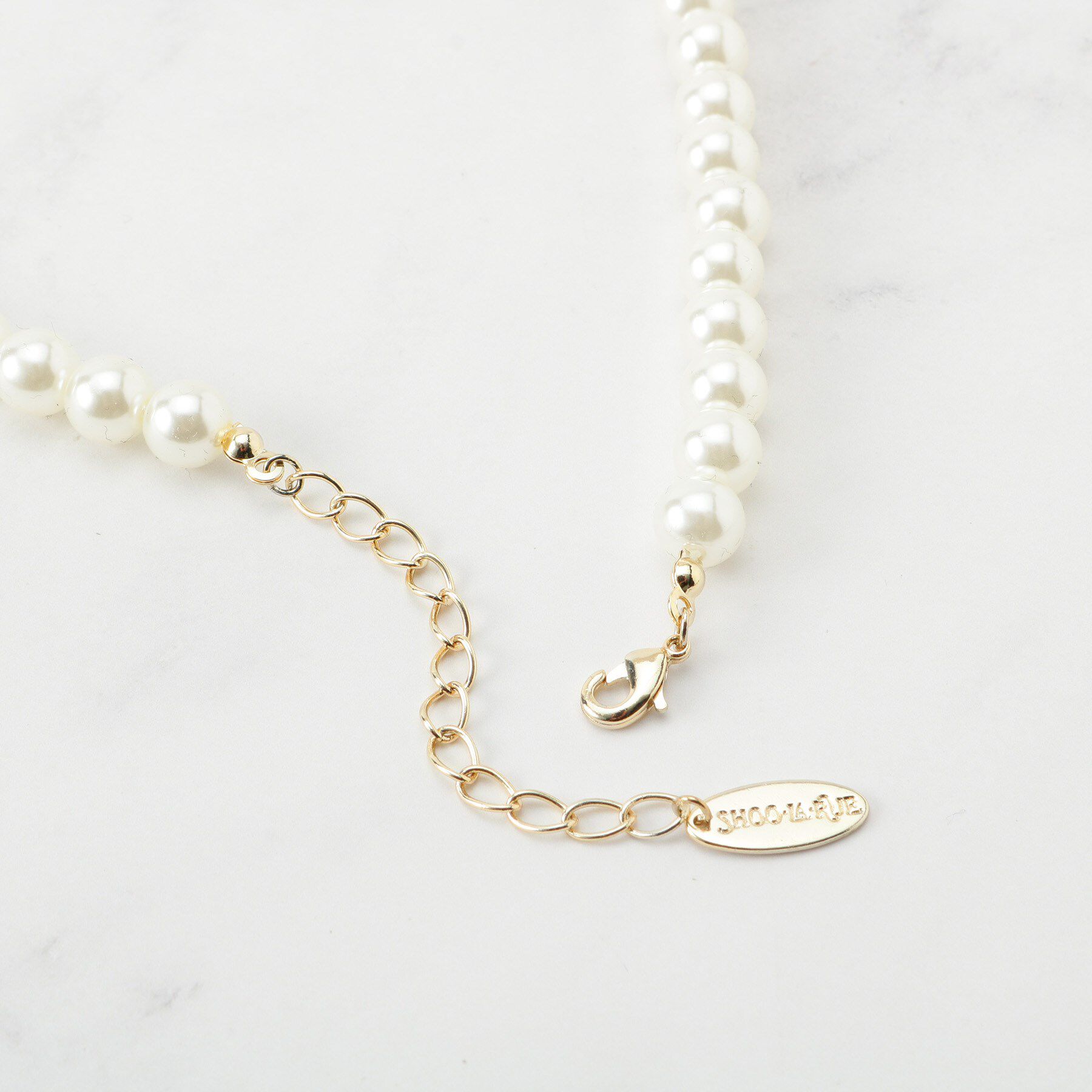 SHOO･LA･RUE「【セレモニー／2点セット】シンプルフェイクパールネックレス＆イヤー」|ネックレス|