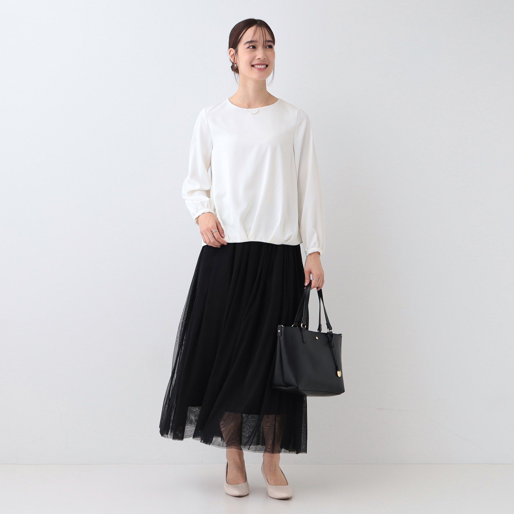 SHOO･LA･RUE「【通勤/セレモニー】さらり軽やか インせず決まる 裾タックブラウス」|シャツ・ブラウス|