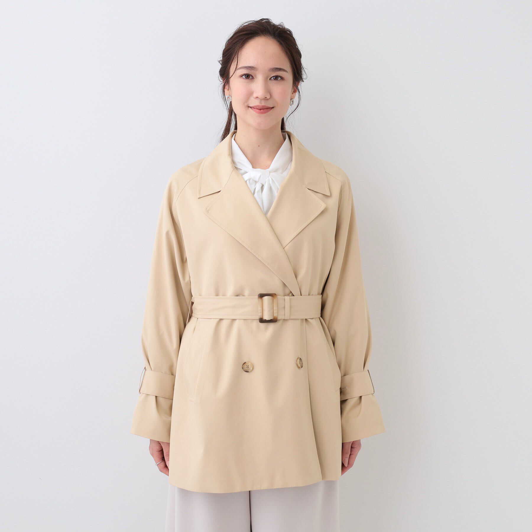 SHOO･LA･RUE「【S-LL/防花粉/撥水】ミドル丈トレンチコート」|トレンチコート|