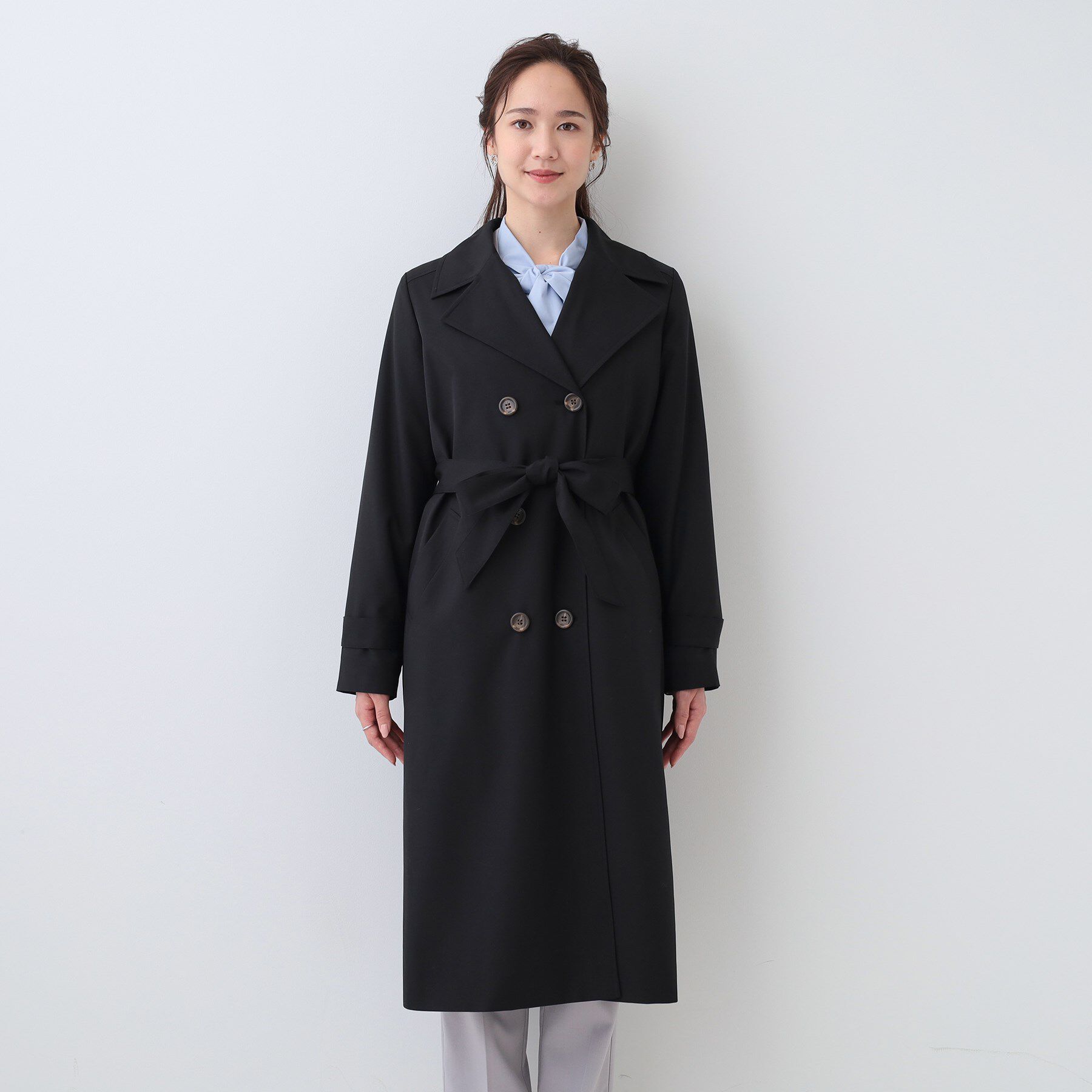 SHOO･LA･RUE「【S-LL/防花粉/撥水加工】ロングトレンチコート」|トレンチコート|