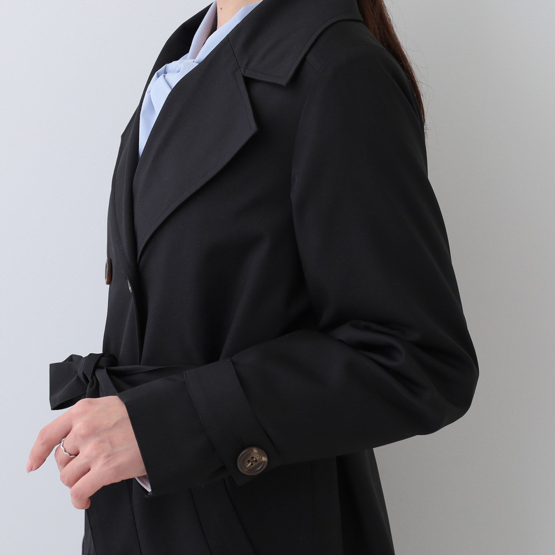 SHOO･LA･RUE「【S-LL/防花粉/撥水加工】ロングトレンチコート」|トレンチコート|