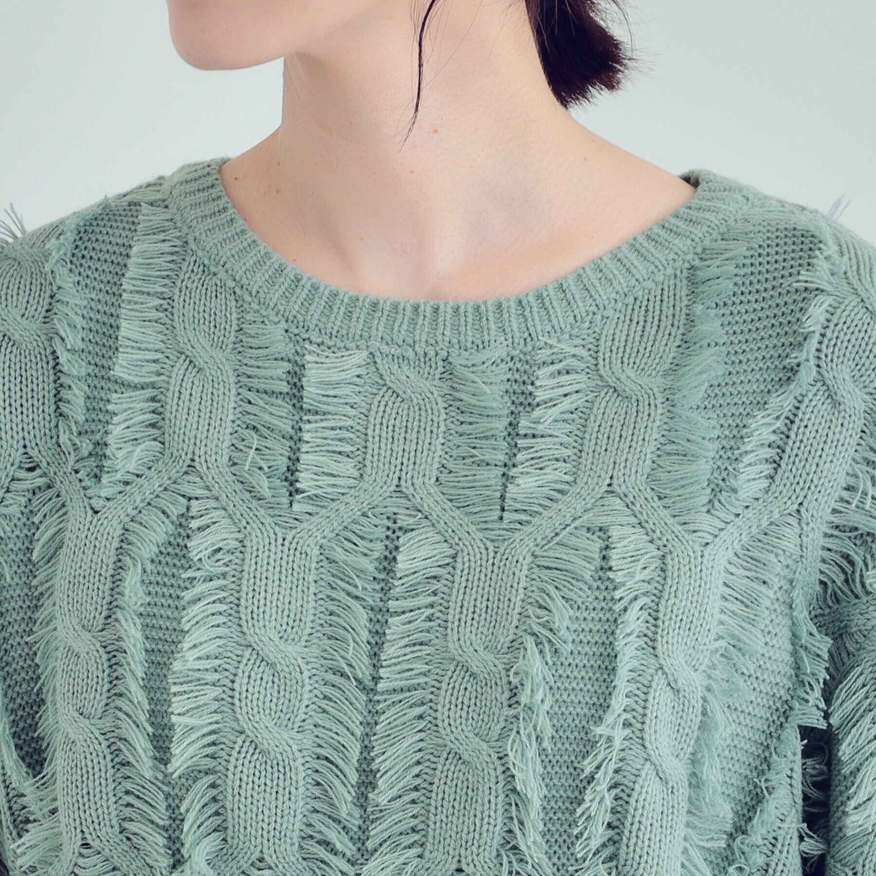 SHOO･LA･RUE「【S-LL】一枚で主役級。フリンジが目を惹くゆるニット」|ニット・セーター|