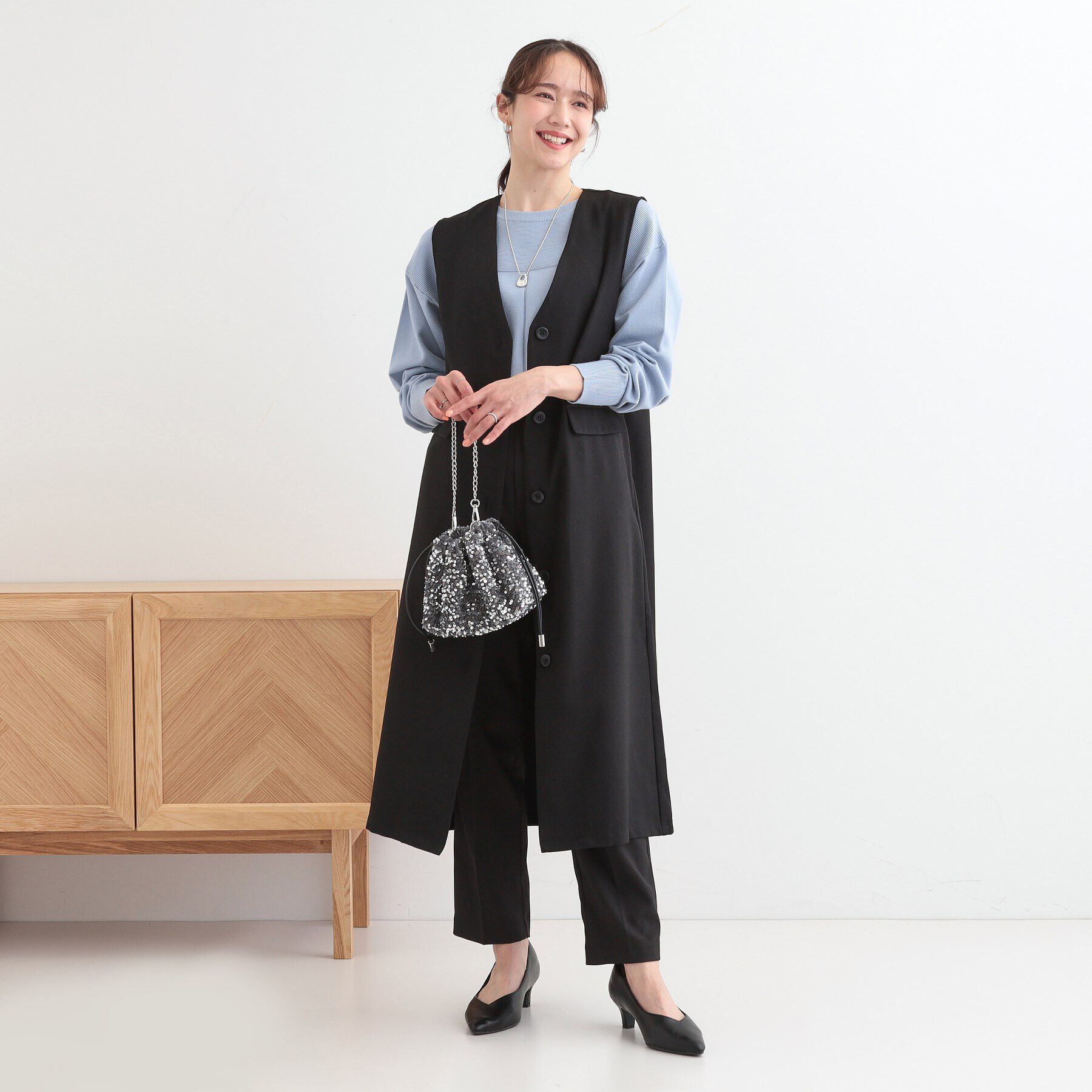 SHOO･LA･RUE「【S-LL/2WAY】ジャンドレにもなるロングジレ」|ベスト・ジレ|